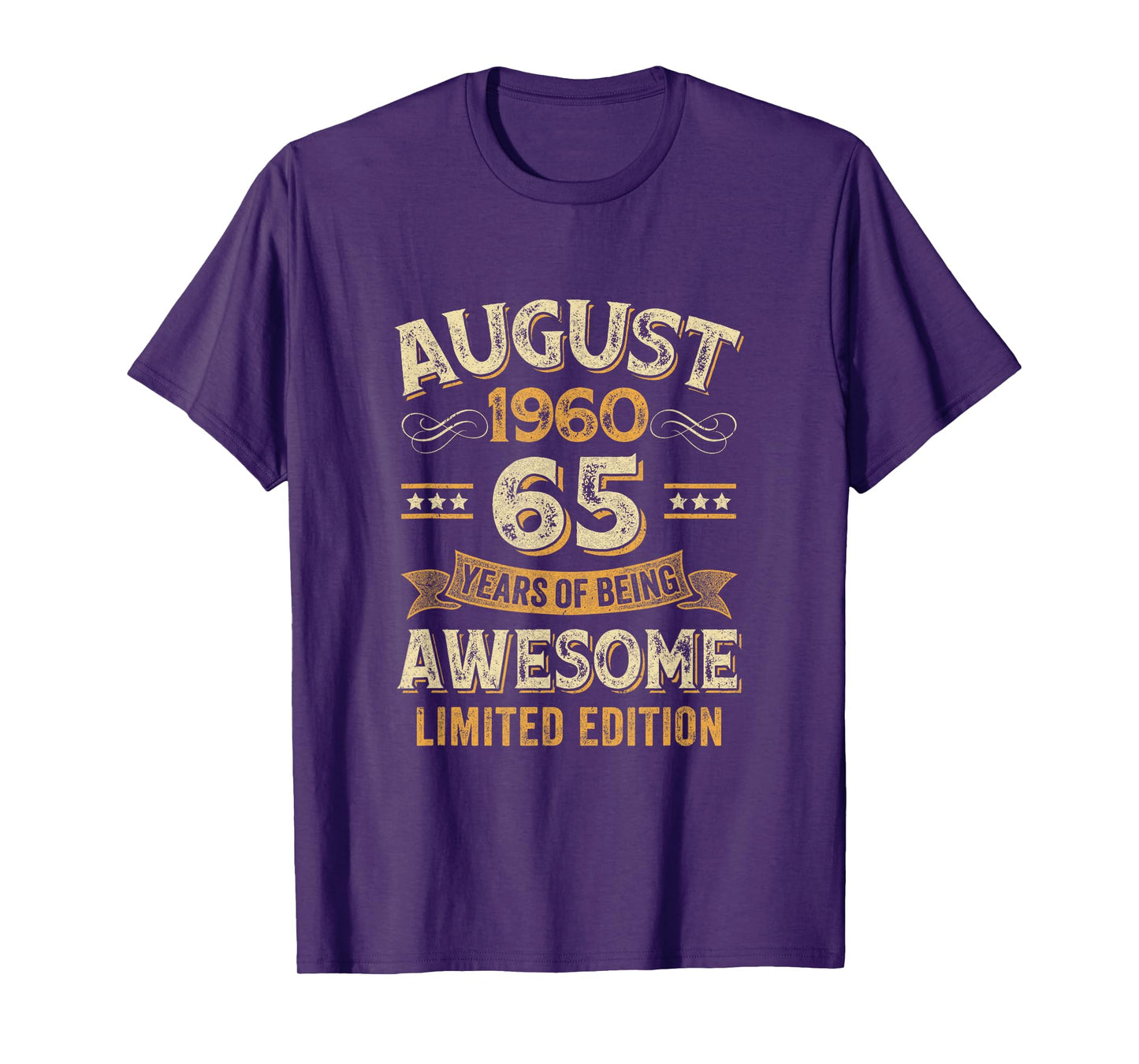 65 Years Awesome Vintage August 1960 65Th Birthday T-Shirt