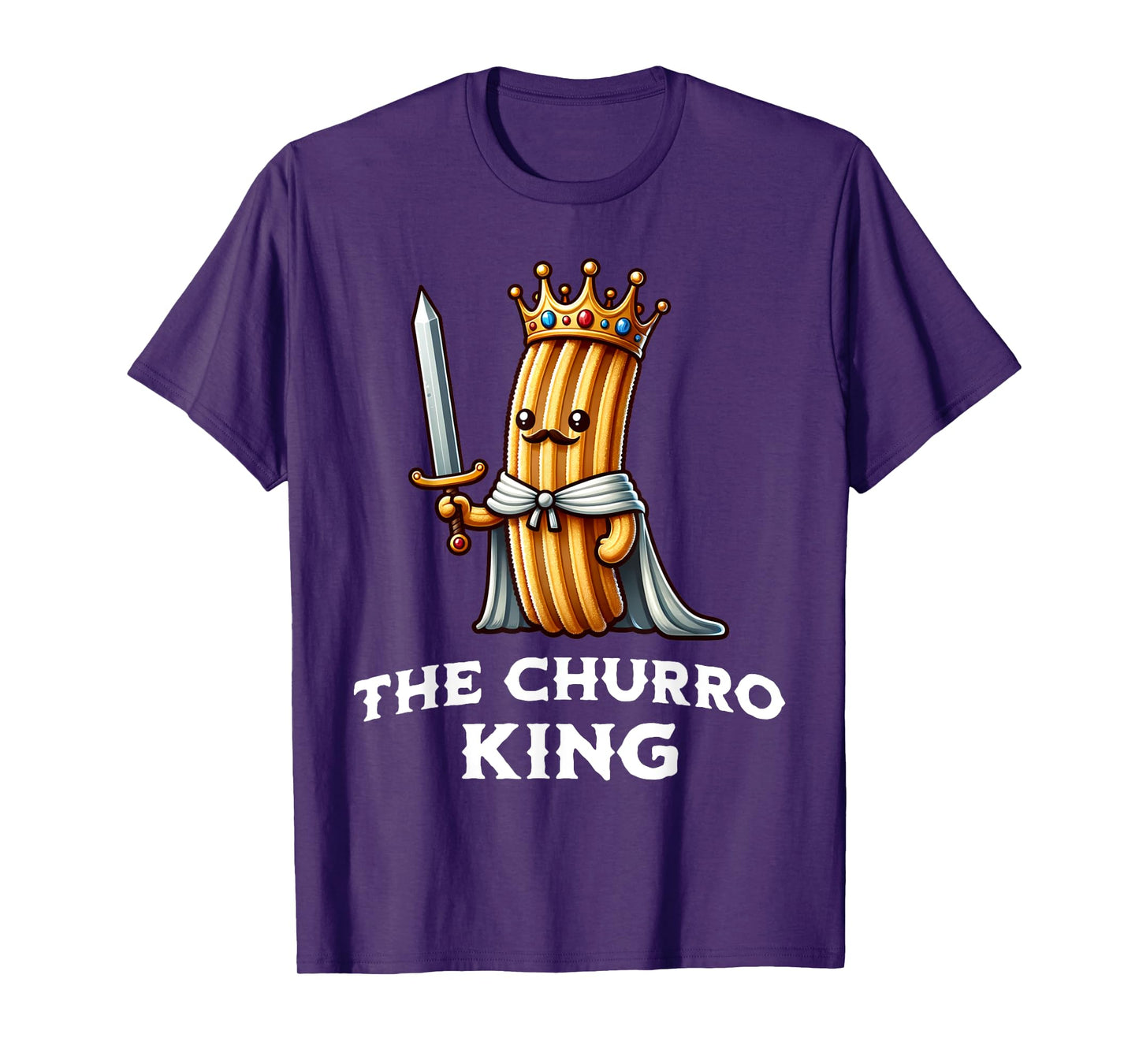 Churro King Funny Churro Mexican Food Illustration T-Shirt