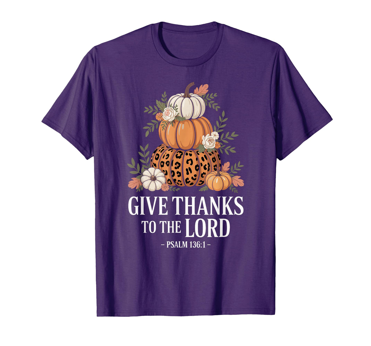 Fall Thanksgiving Pumpkin, Autumn Harvest Bible Verse T-Shirt