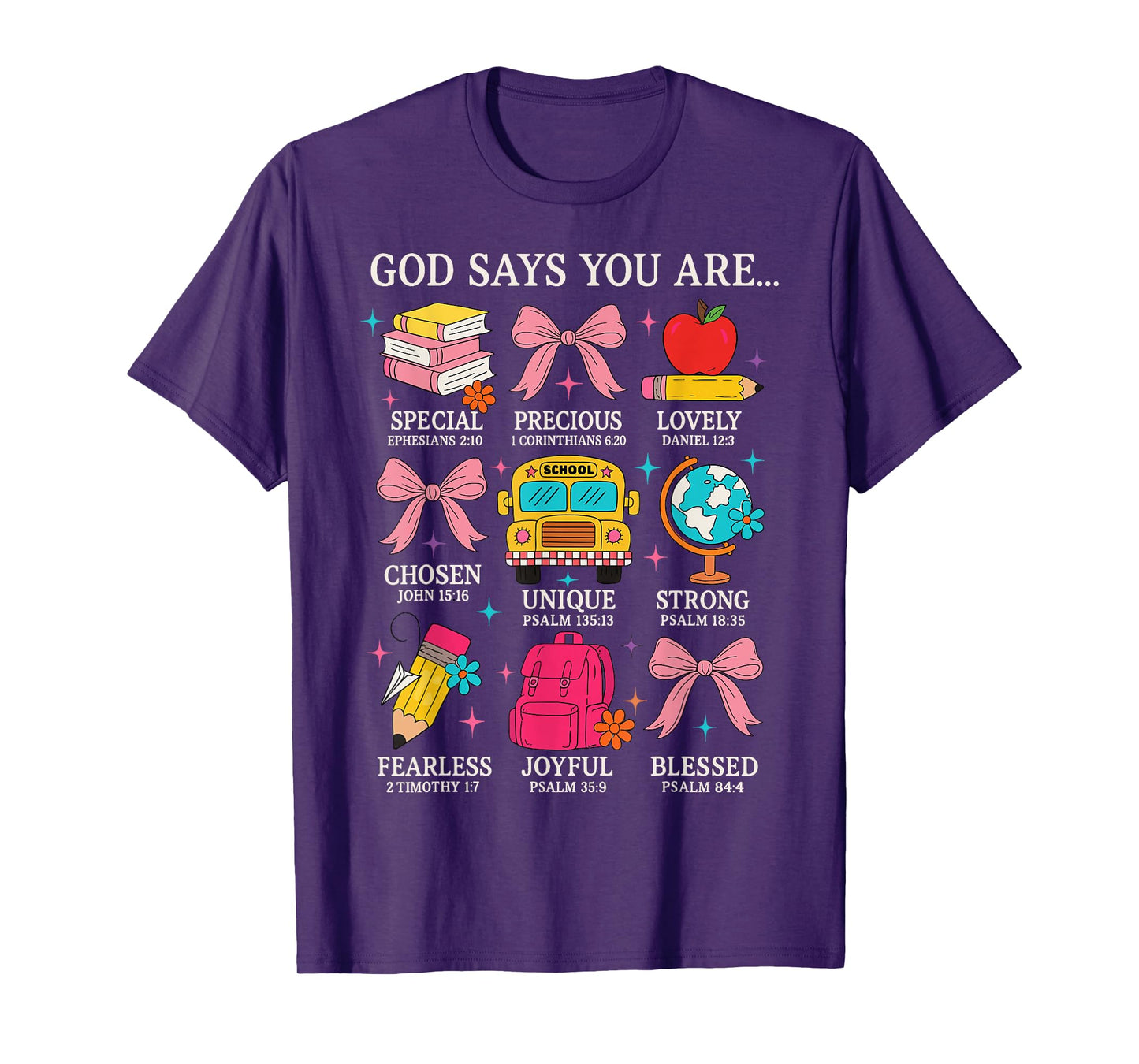 Teacher Christian God Says I Am Faith Religious Bible Verse T-Shirt