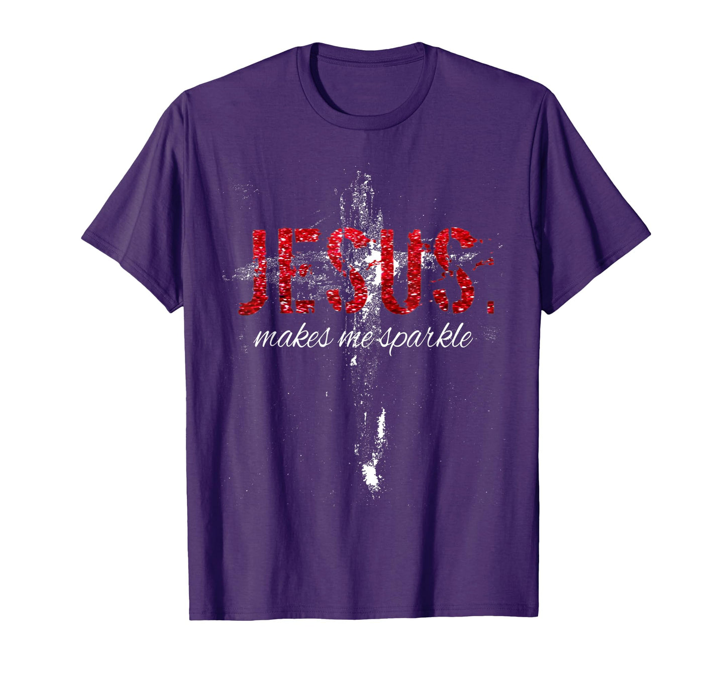 Jesus Makes Me Sparkle Vintage Retro Cross T-Shirt