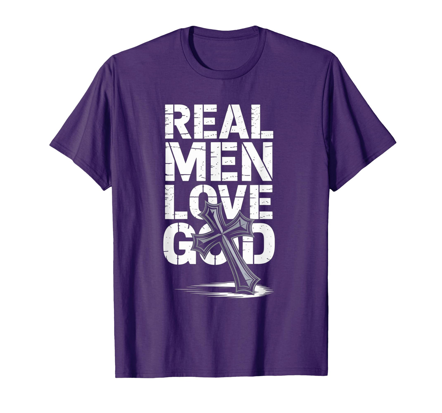 Real Men Love God Christian Faith Cross Matthew 22:37 Design T-Shirt