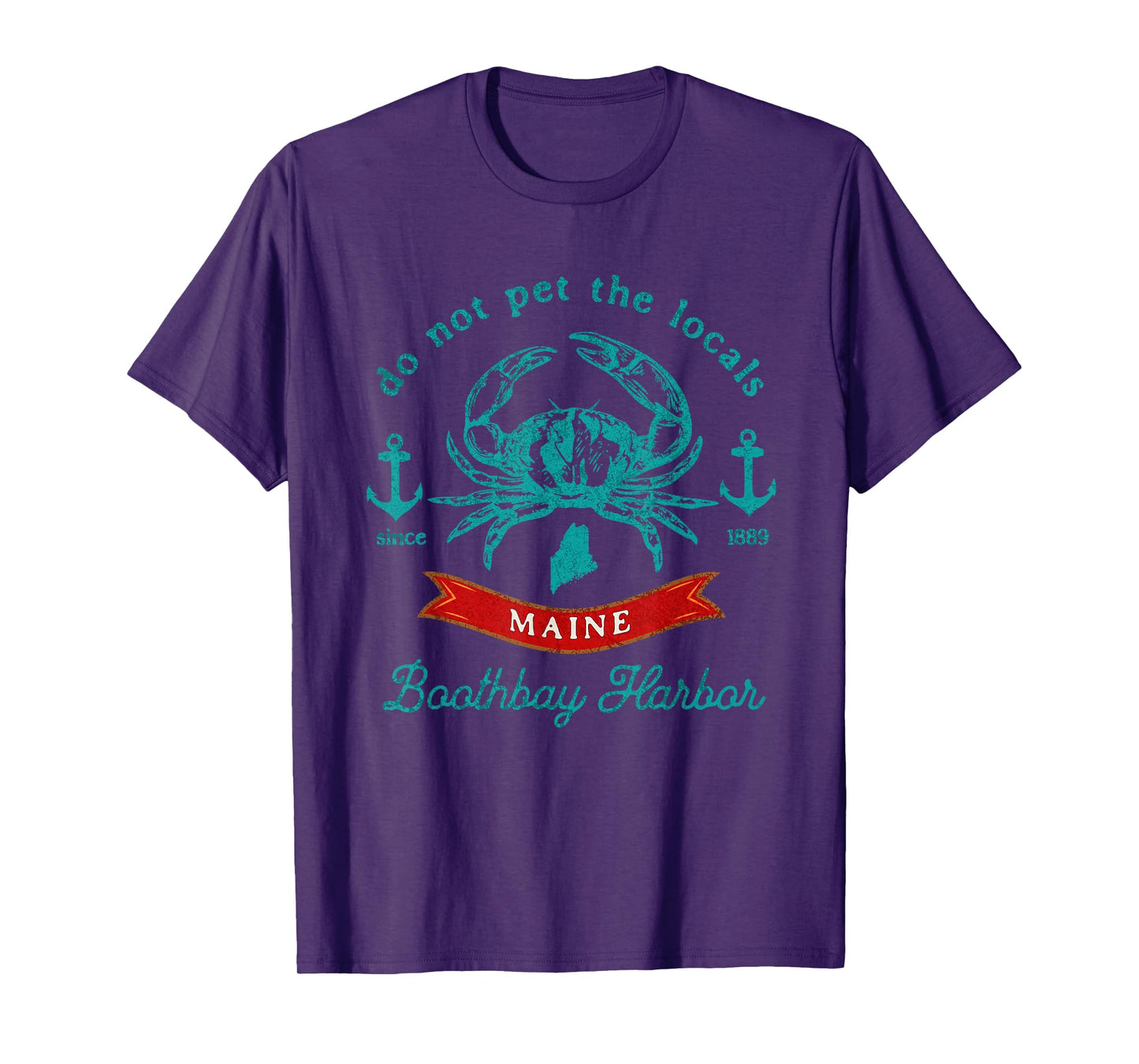 Boothbay Harbor Maine Do Not Pet The Locals Crab Souvenir T-Shirt