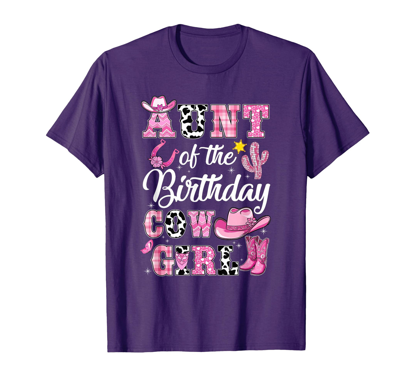Aunt Of The Birthday Cow Girl Western Cowgirl 1St Birthday T-Shirt