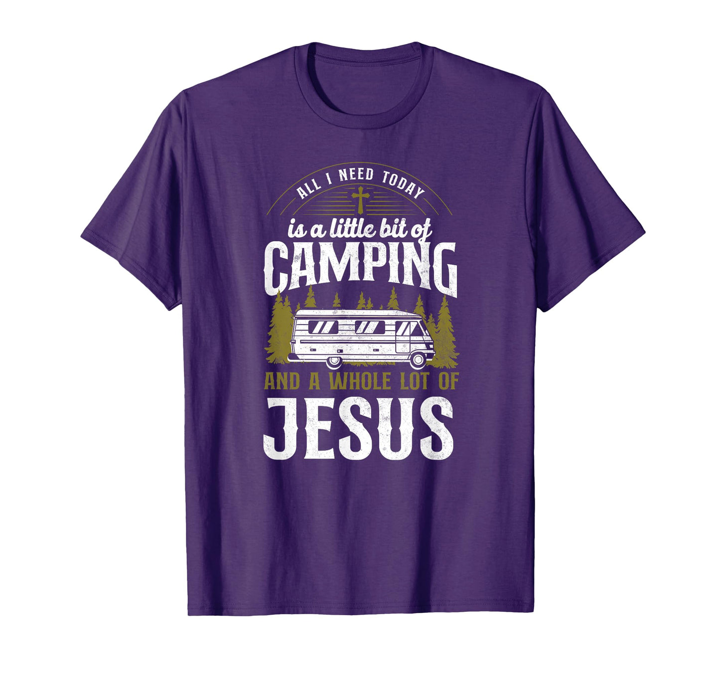 A Little Bit Of Camping And Jesus Motorhome Campervan T-Shirt