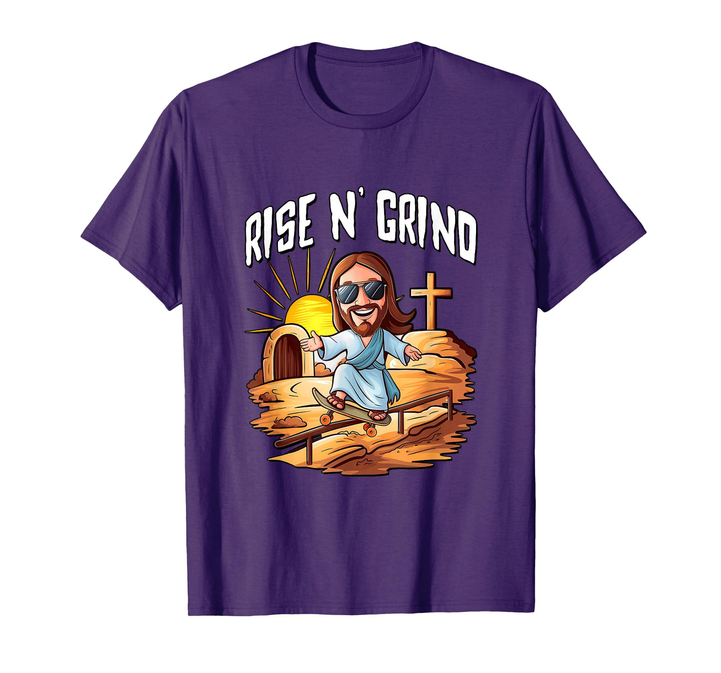Rise N' Grind - Jesus Riding A Skateboard T-Shirt