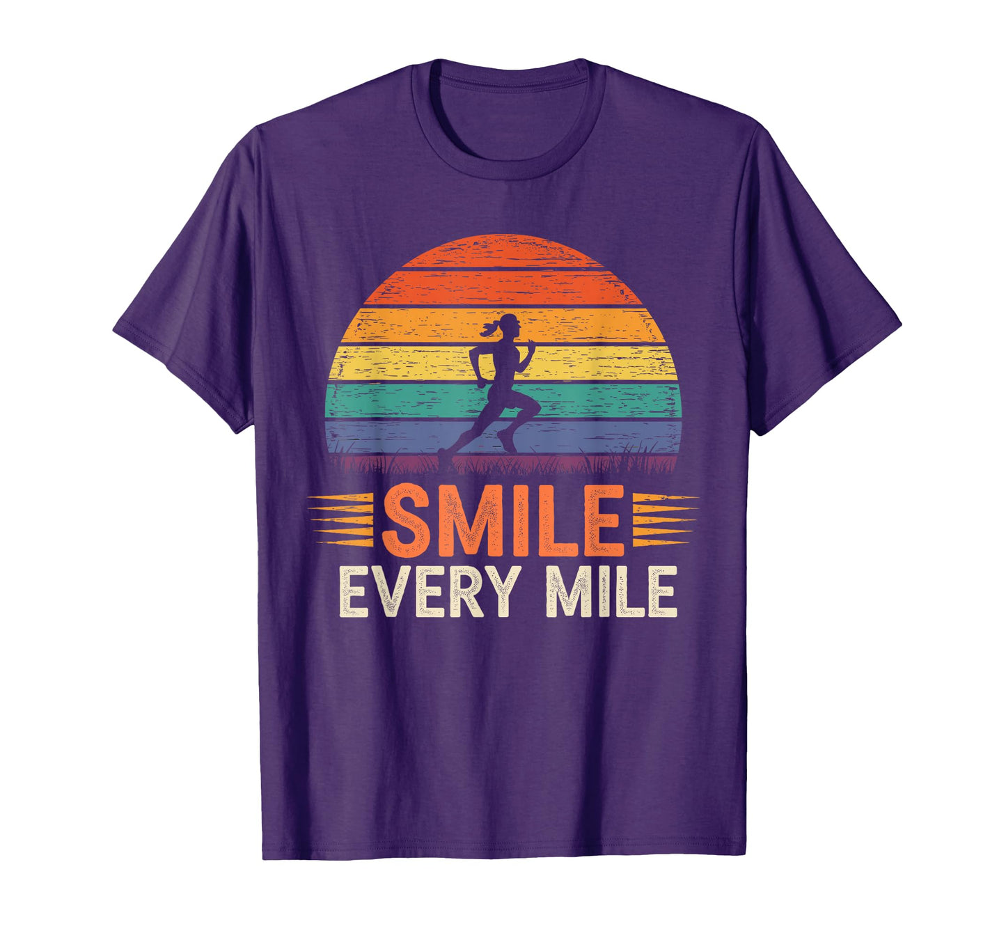 Funny Smile Every Mile Cool Running Runner Saying Quote T-Shirt