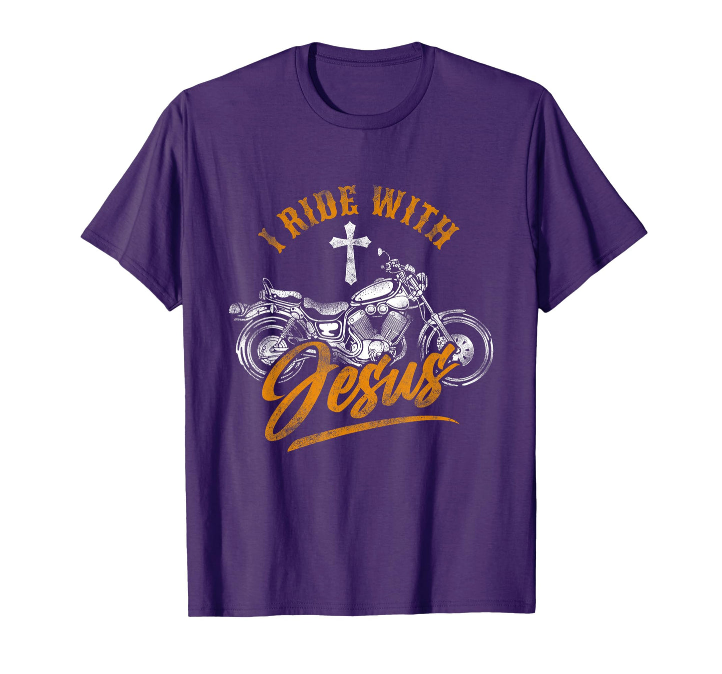 Christian Motorcycle Biker I Ride With Jesus Faith T-Shirt