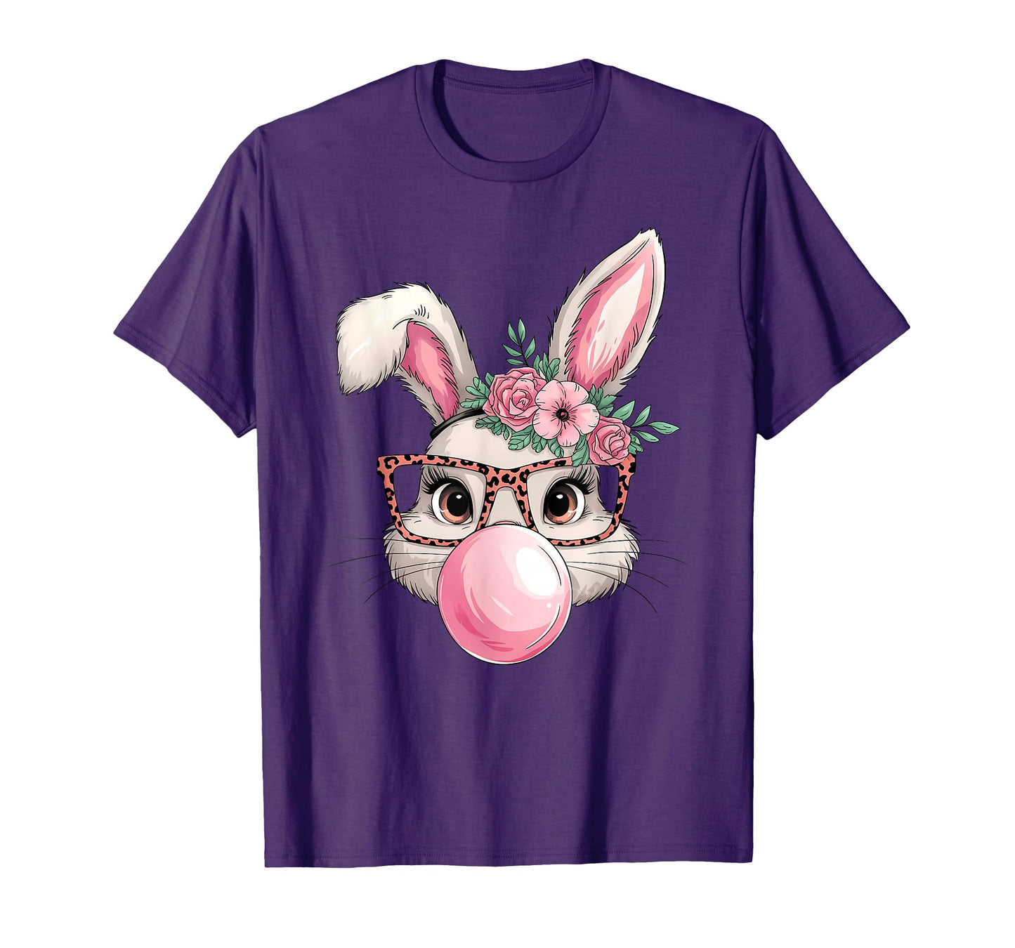 Rabbit Bunny Blowing Bubble Easter Day Cute Women Girls T-Shirt