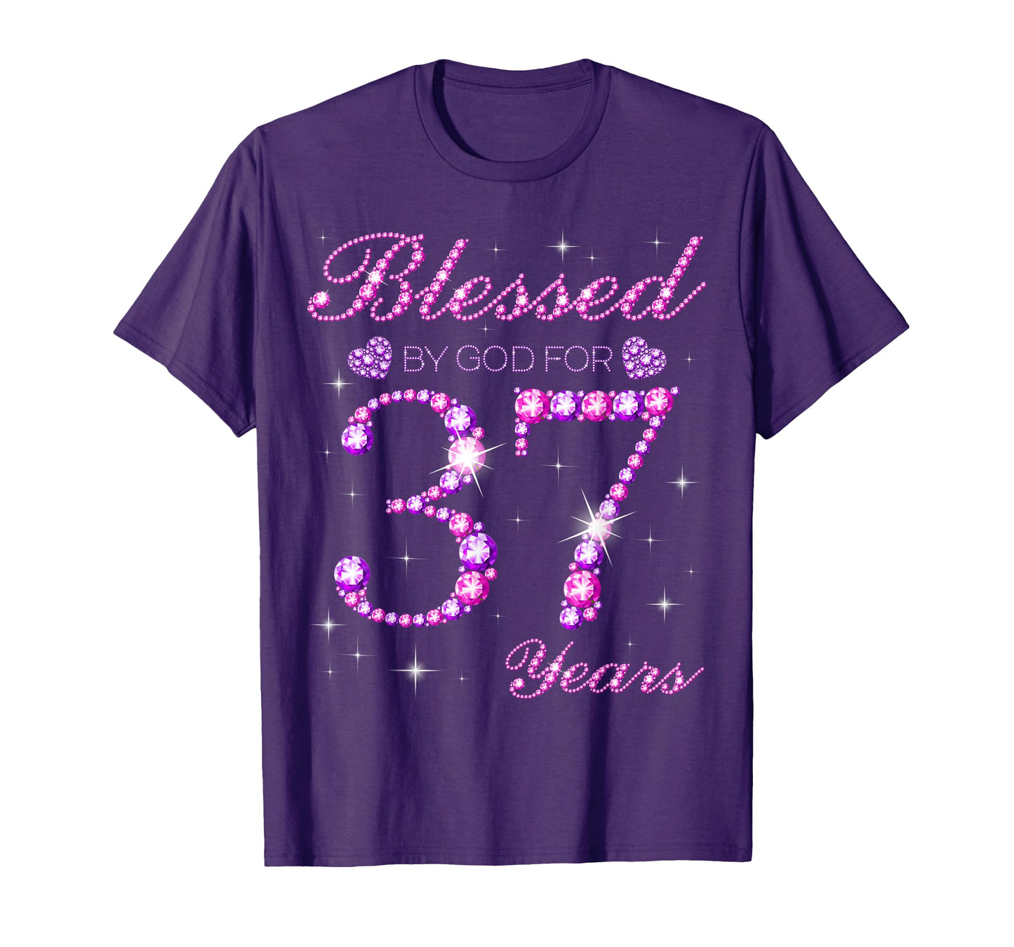 Blessed by God for 37 Years Old 37th Birthday Party T-Shirt