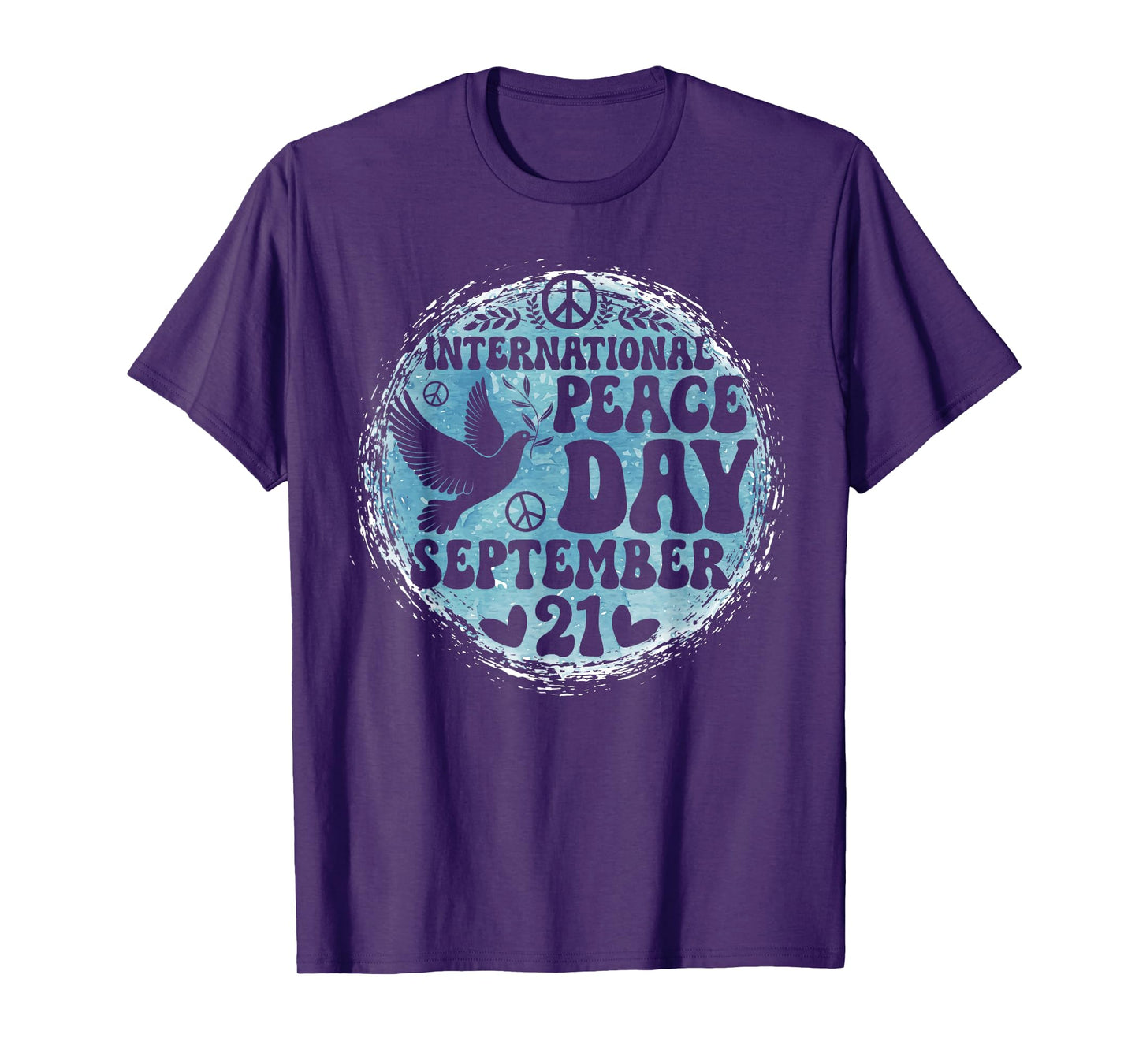 Groovy International Peace Day World Day of Peace Peace Bird T-Shirt