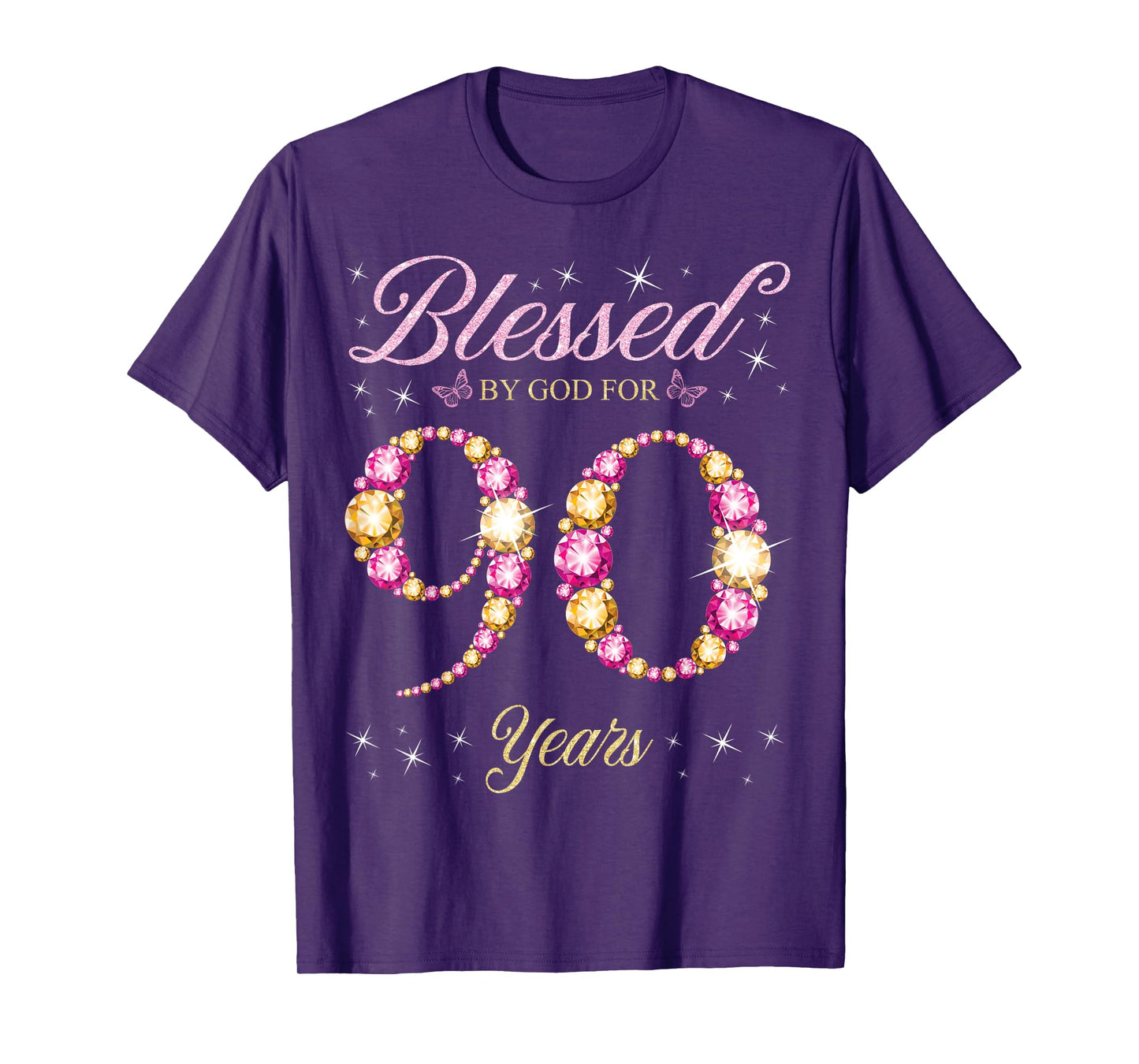 Blessed By God For 90 Years Old 90th Birthday Party T-Shirt