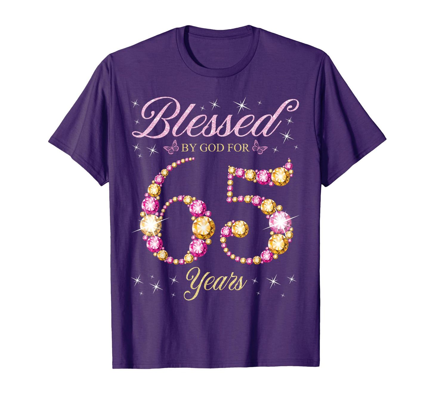 Blessed By God For 65 Years Old 65th Birthday Party T-Shirt