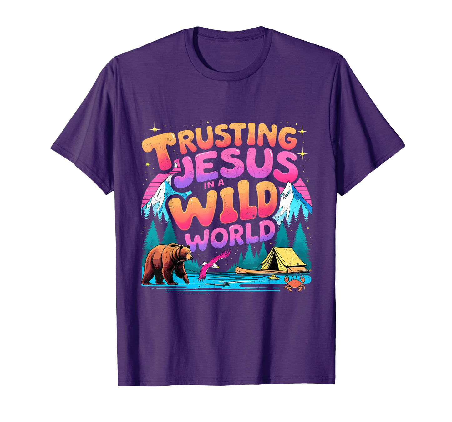 Trusting Jesus in a Wild World VBS 2025 Camping Theme T-Shirt
