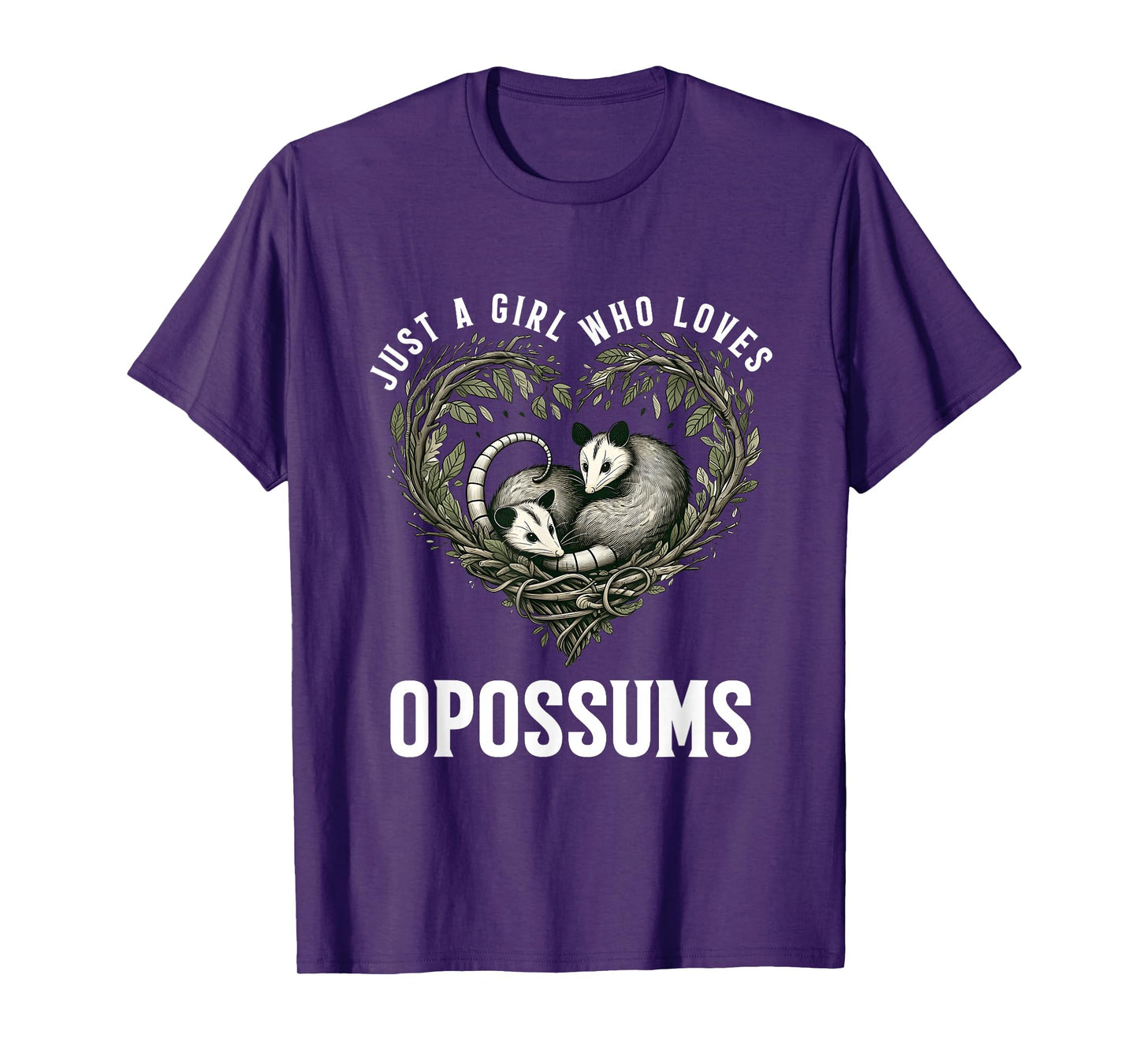 Just Girl Who Loves Opossums I Love Possums Wild Animal T-Shirt