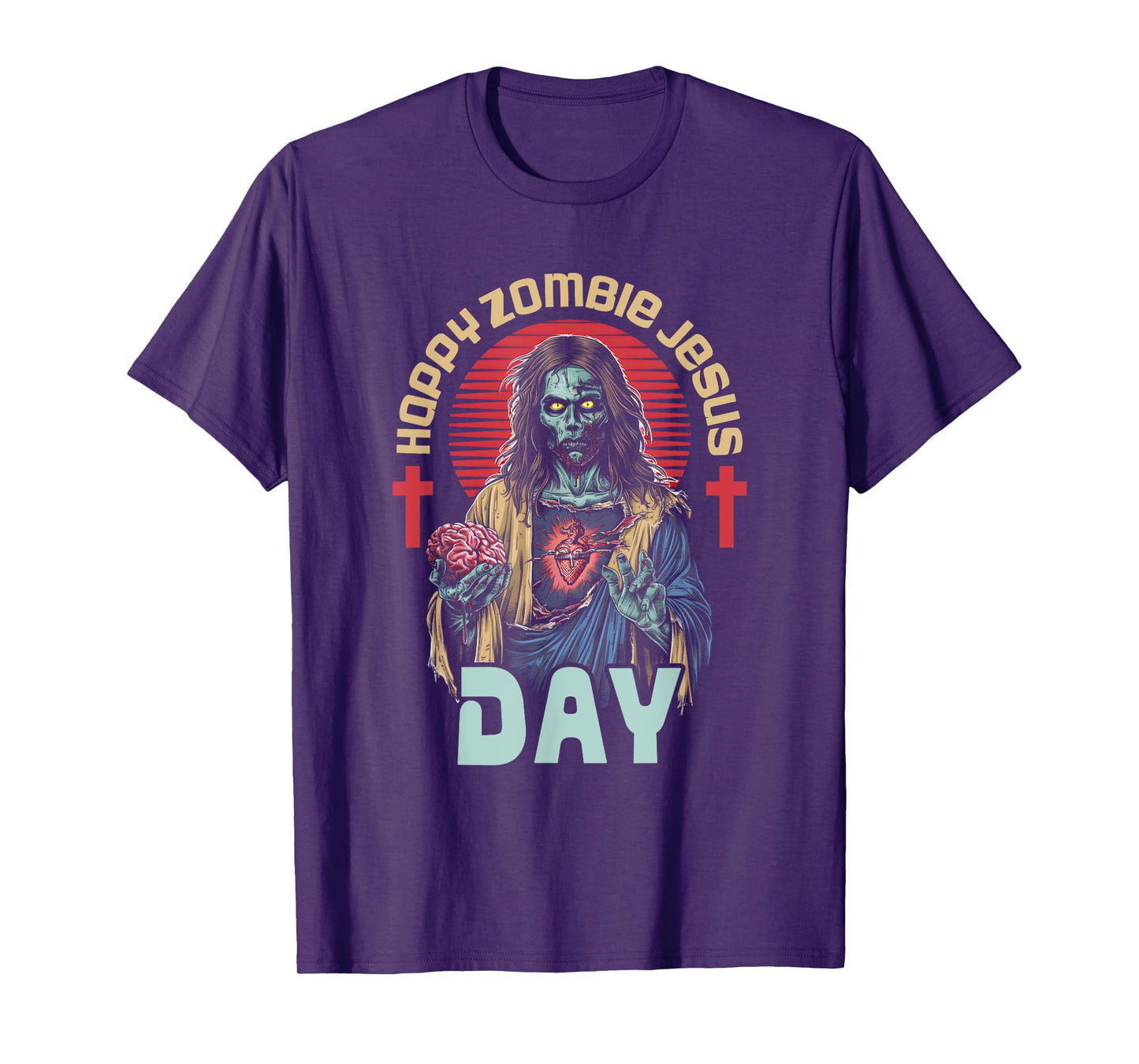 Happy Zombie Jesus Day Skeleton Horror Christ Halloween T-Shirt
