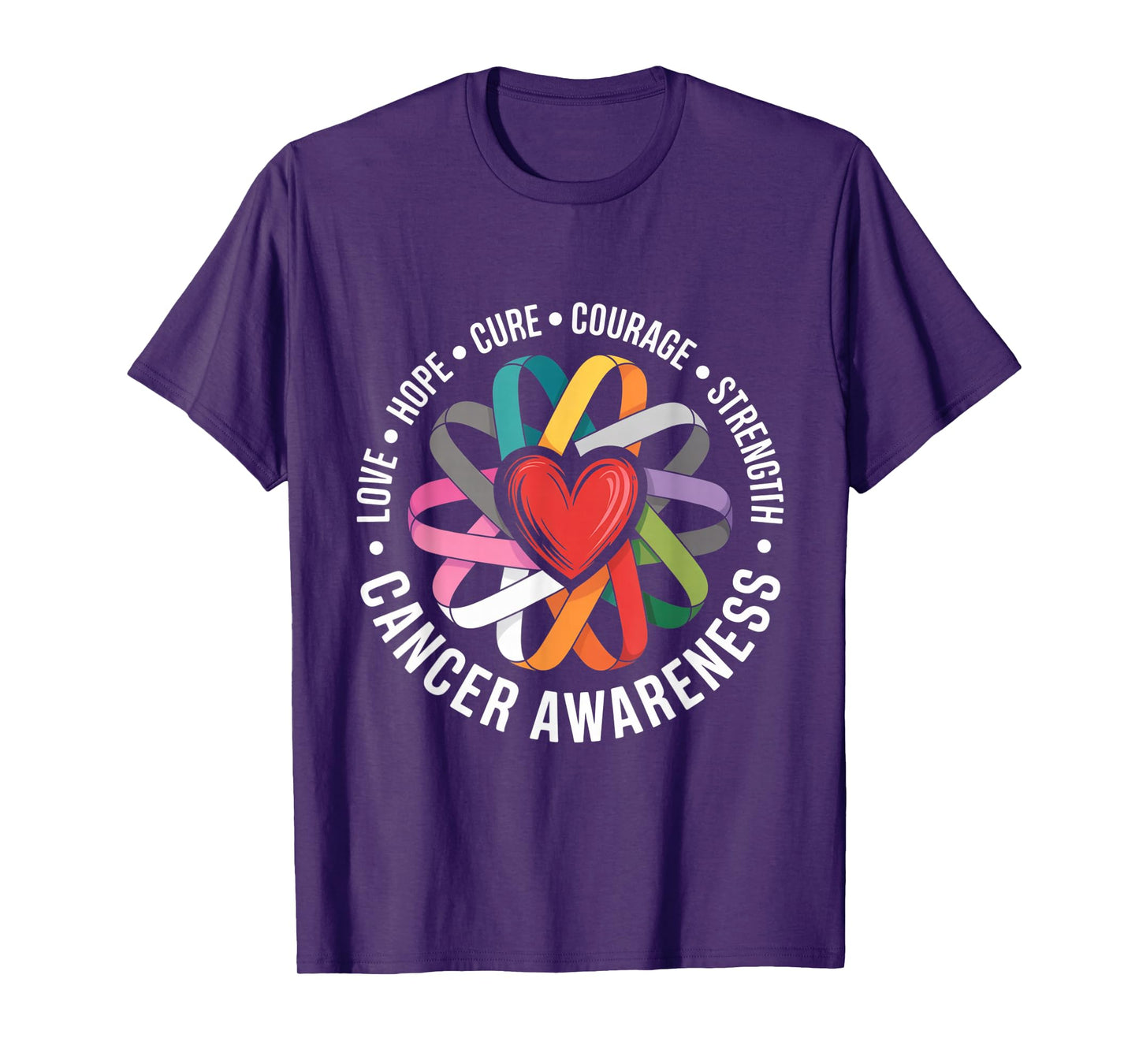 Cancer Awareness Multicolor Ribbon for Cancer Awareness T-Shirt