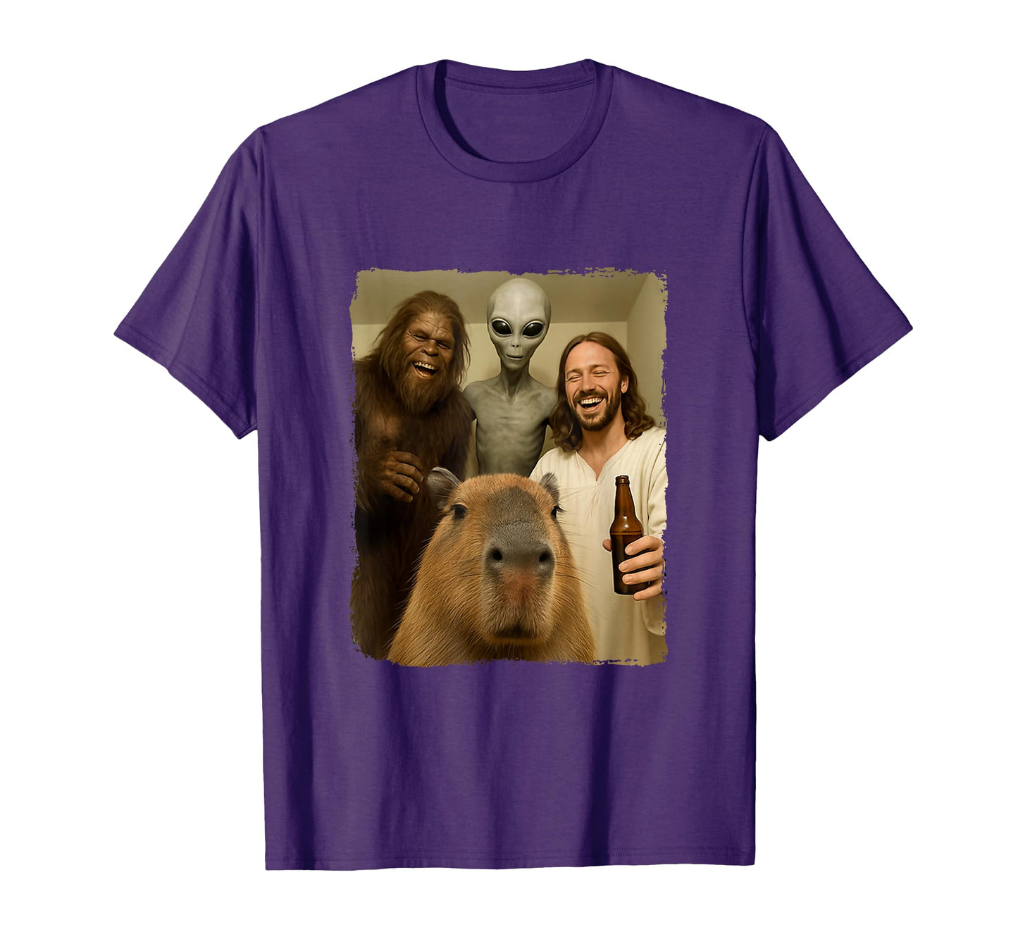 Capybara Selfie Bigfoot Jesus Alien Funny Be Capy T-Shirt
