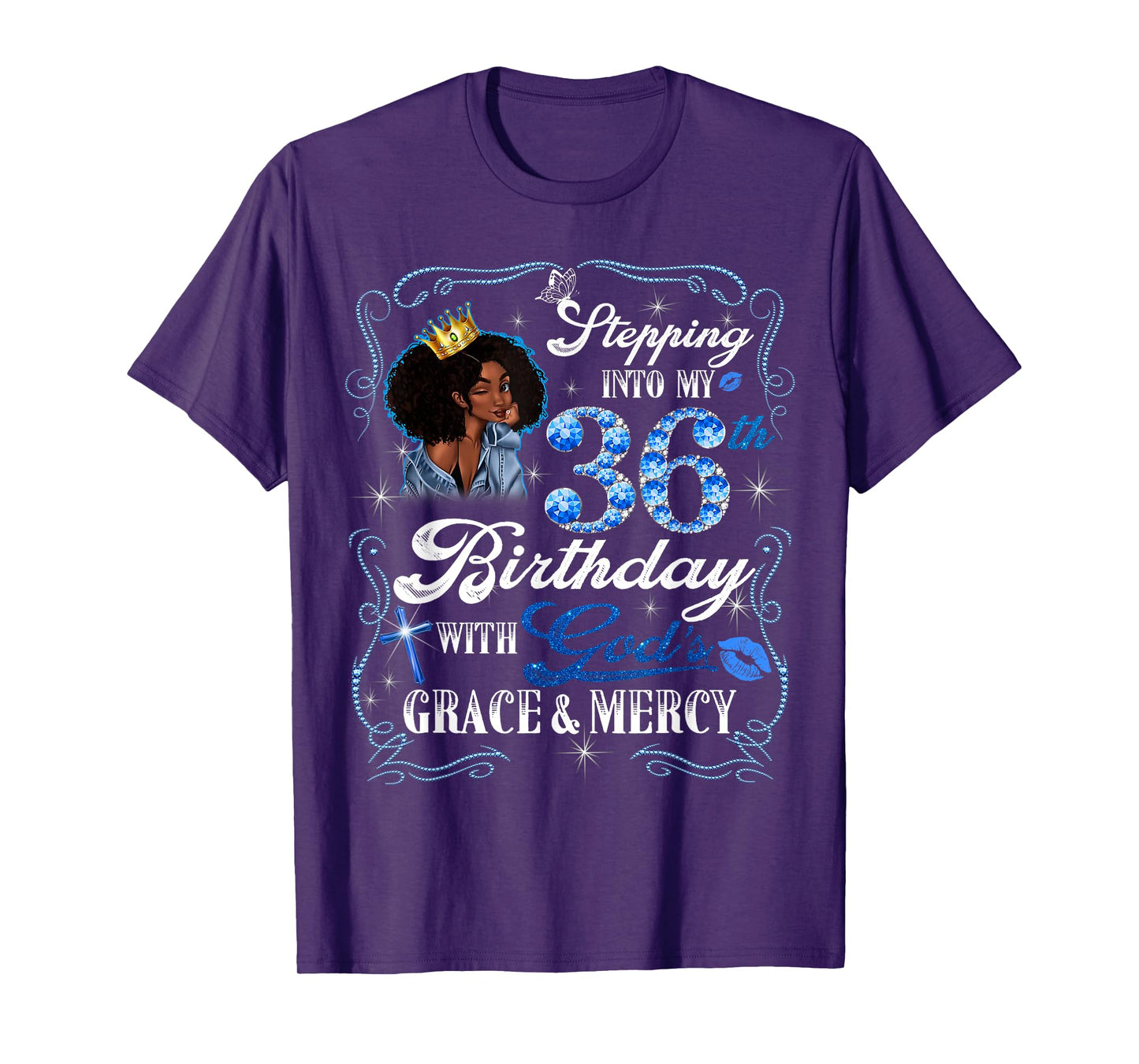 Womens Stepping Into My 36th Birthday With Grace & Faith T-Shirt
