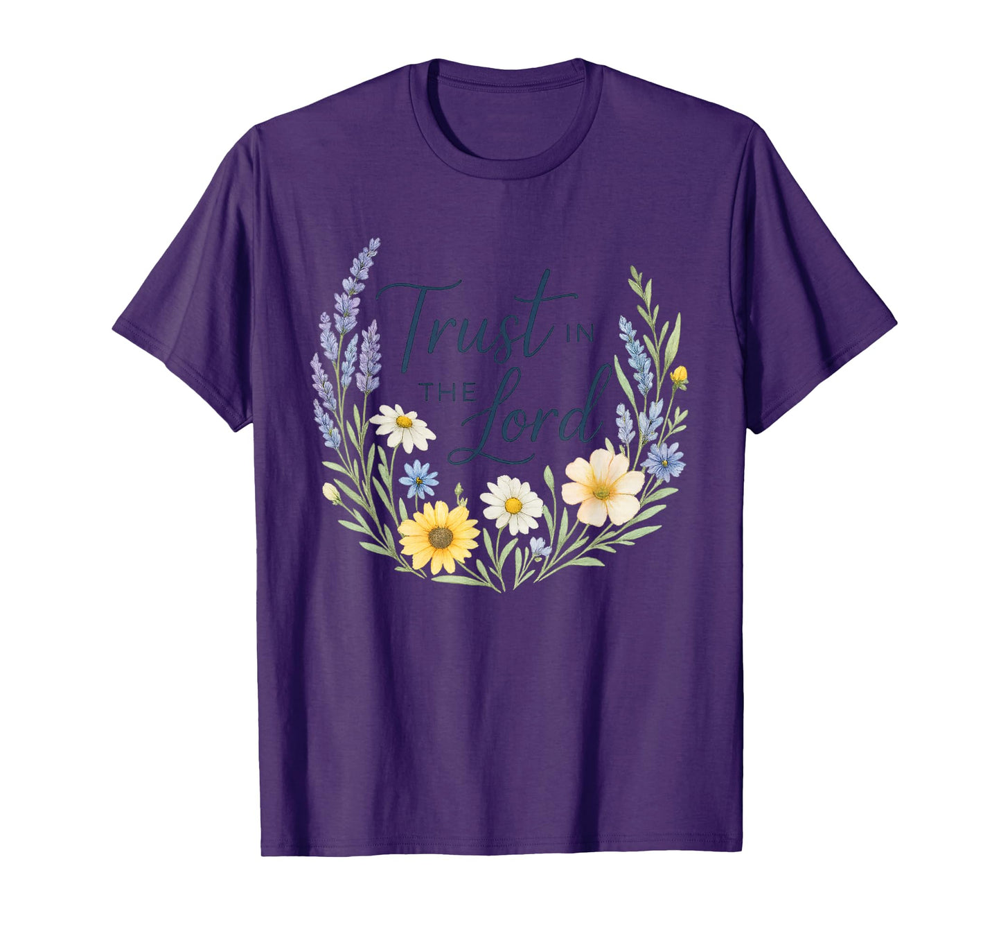 Trust in The Lord Wildflower Christian Faith T-Shirt