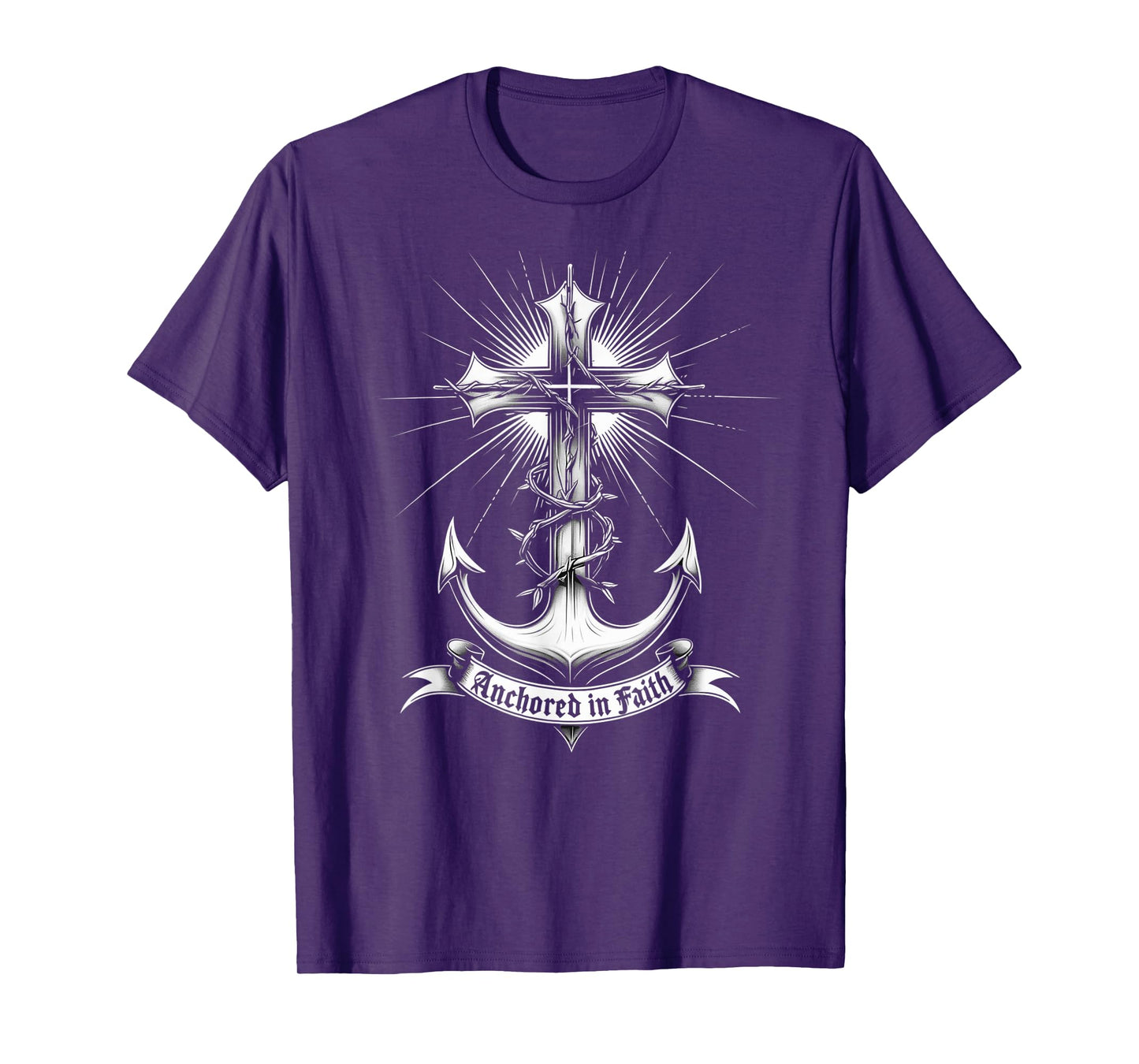 Anchored in Faith Christian Tattoo Art Cross Shirt T-Shirt