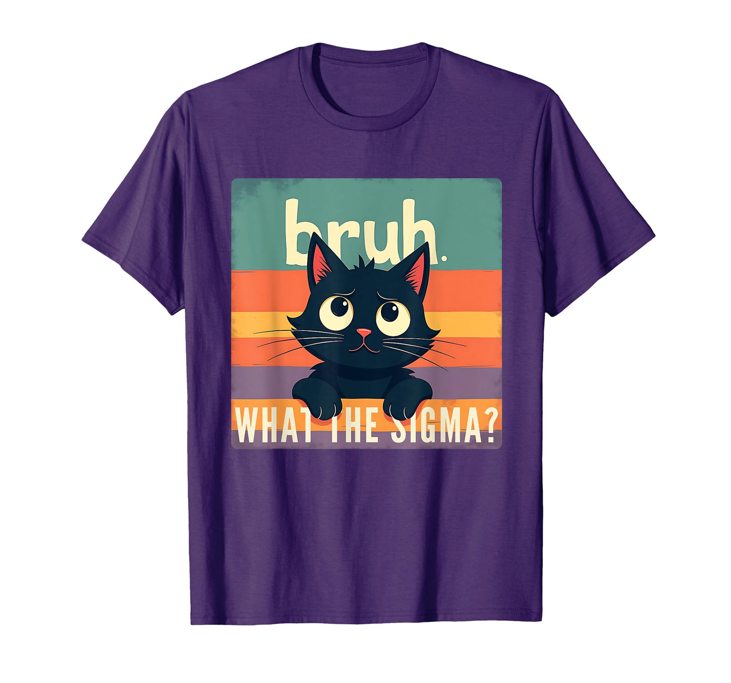 Bruh Cat What The Sigma Funny Meme Vintage Kids Youth T-Shirt