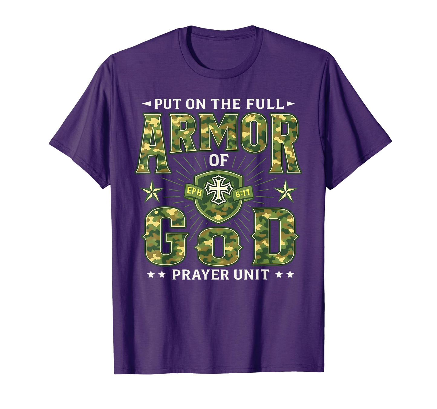 Armor of God Prayer Unit Camo Christian Prayer Warrior Faith T-Shirt