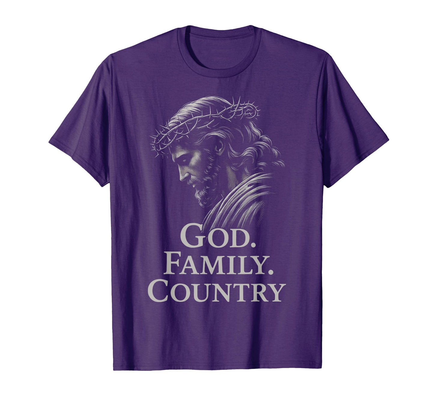 HUGvyn God Family Country Jesus Christian Faith Minimalist T-Shirt