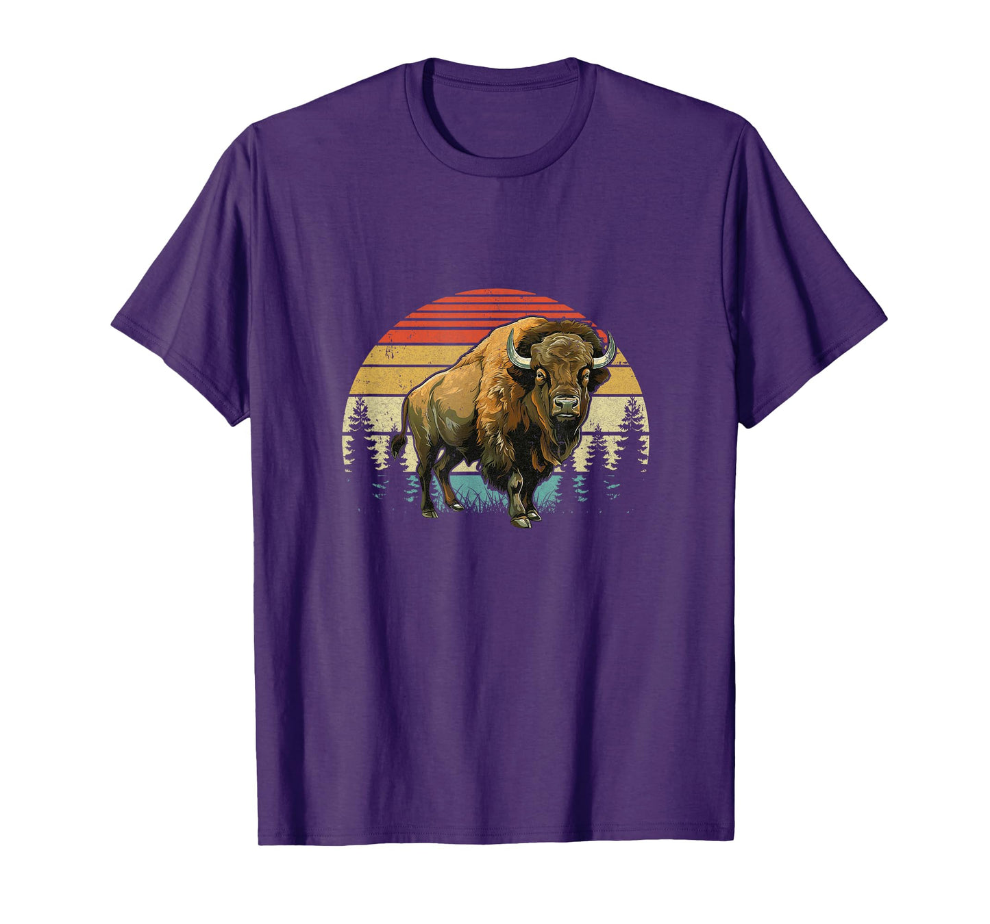 Retro Bison Design For Men Women Kids Buffalo Bison Lovers T-Shirt