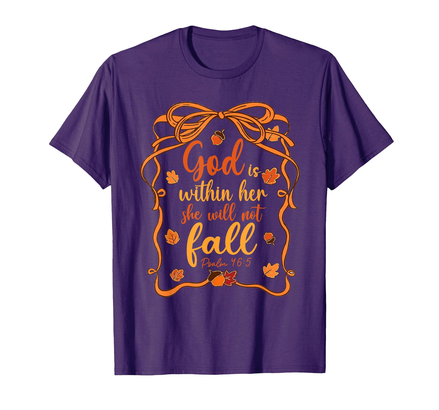 God is Within Her She Will Not Fall Preppy Bible Verse T-Shirt