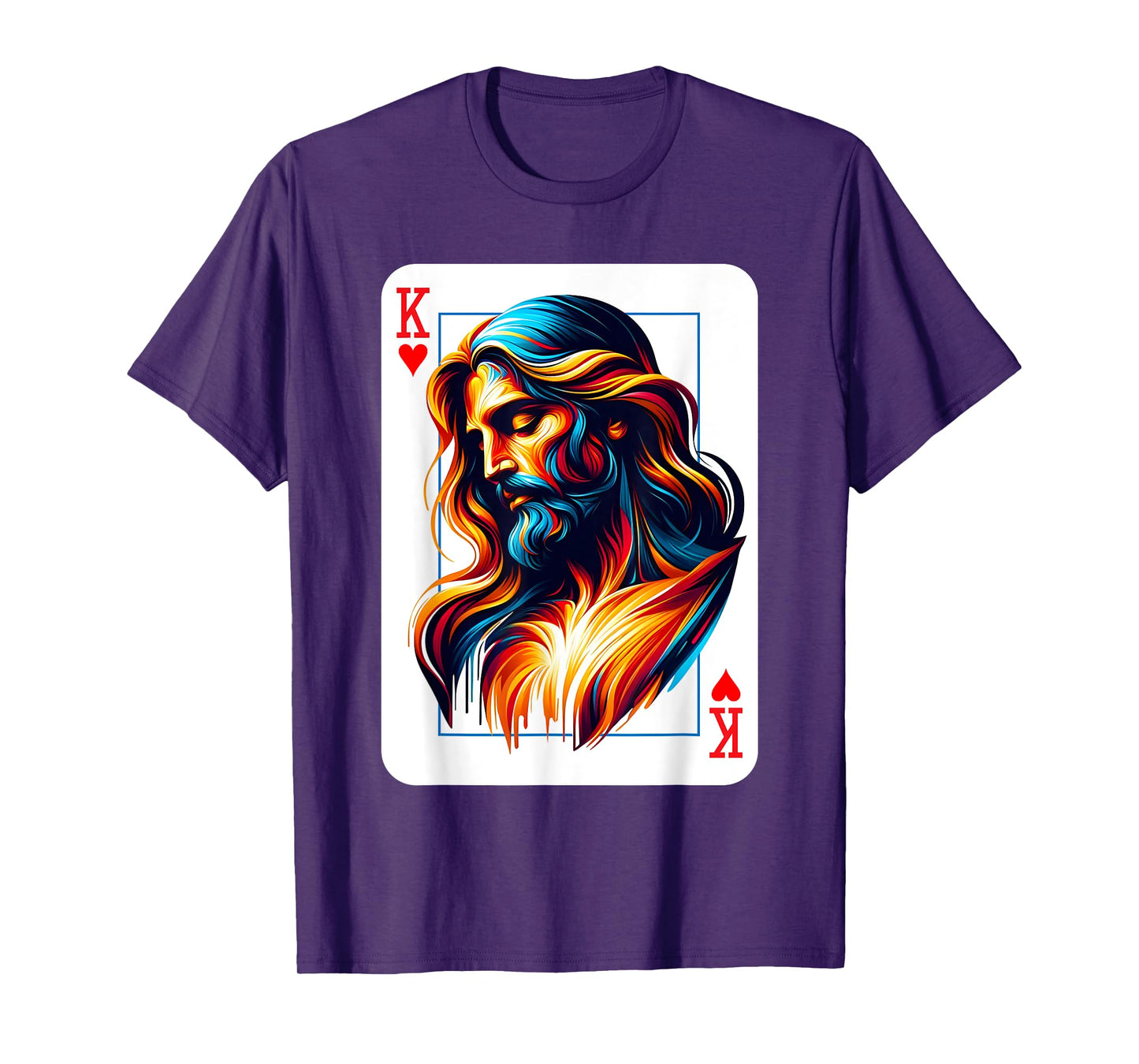 King of Hearts Jesus Card Christian Jesus is King Religious T-Shirt