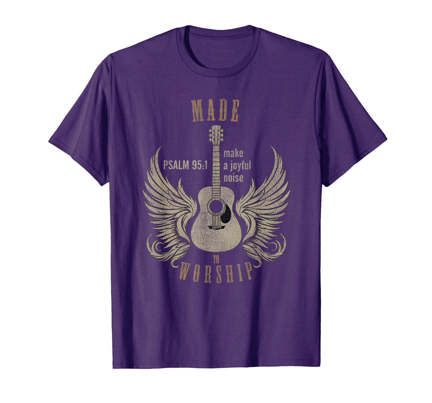 Made To Worship Psalm 95:1 - Distressed Designed Tee T-Shirt