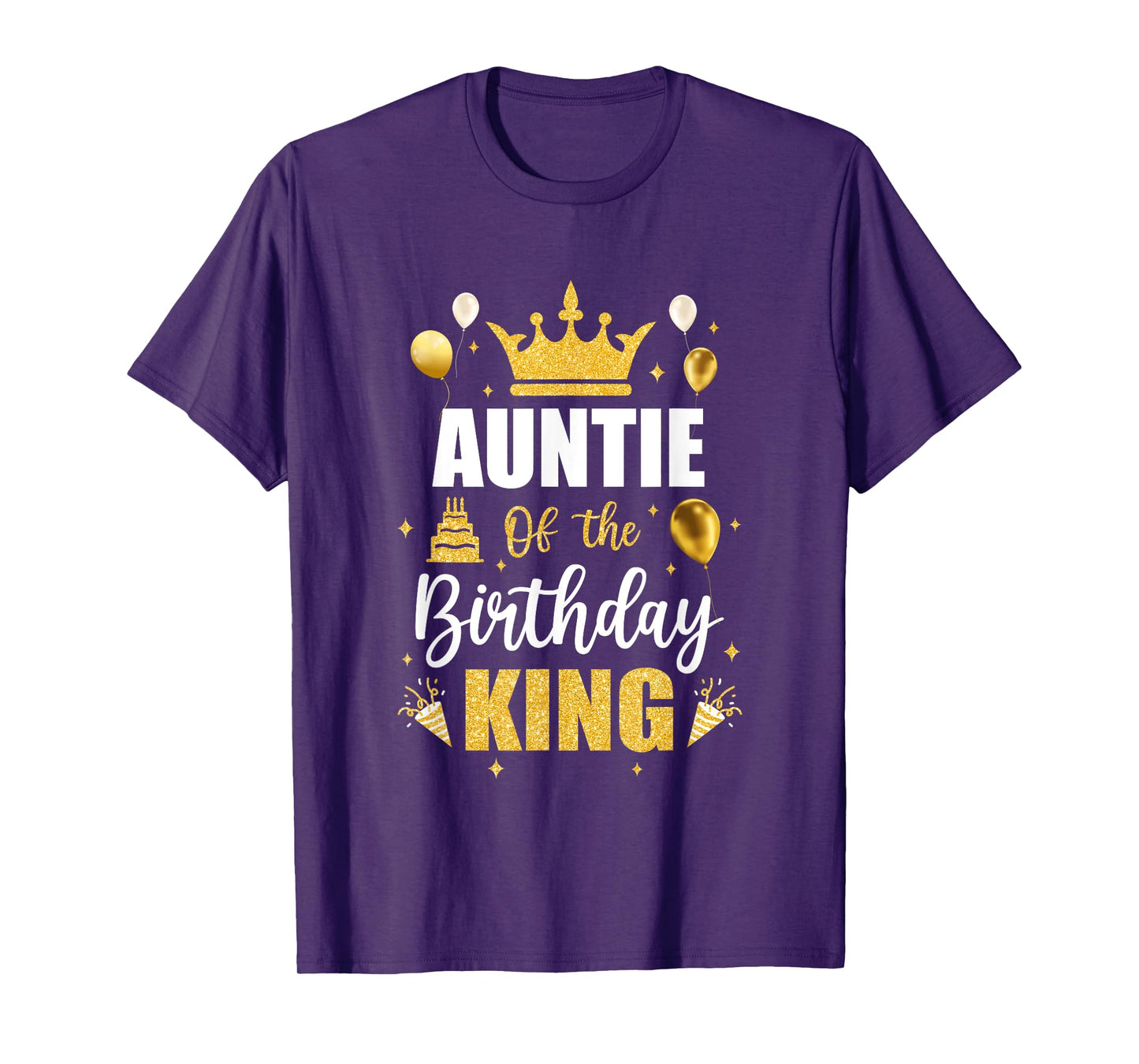 Auntie Of The Birthday King Boys Men Bday Party For Him T-Shirt