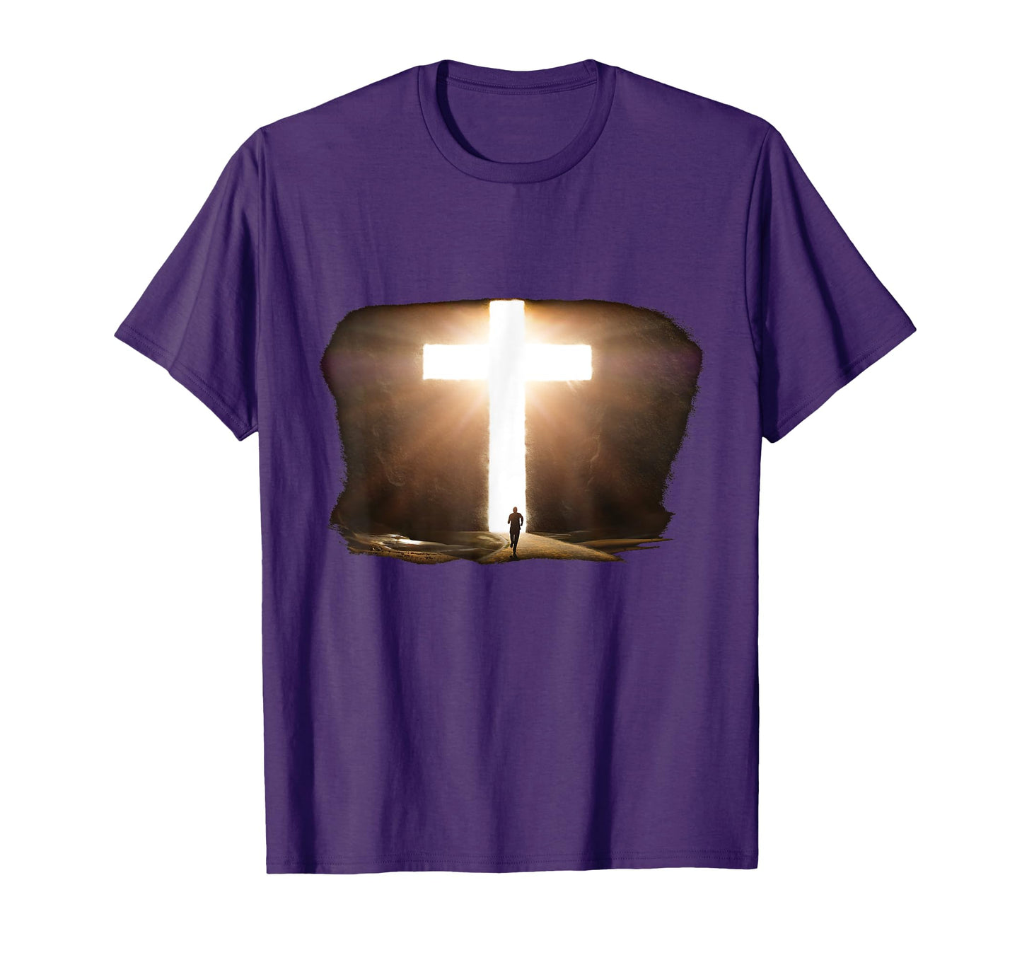 Jesus Christ Faith Cross in the Rock Christian Running Men T-Shirt