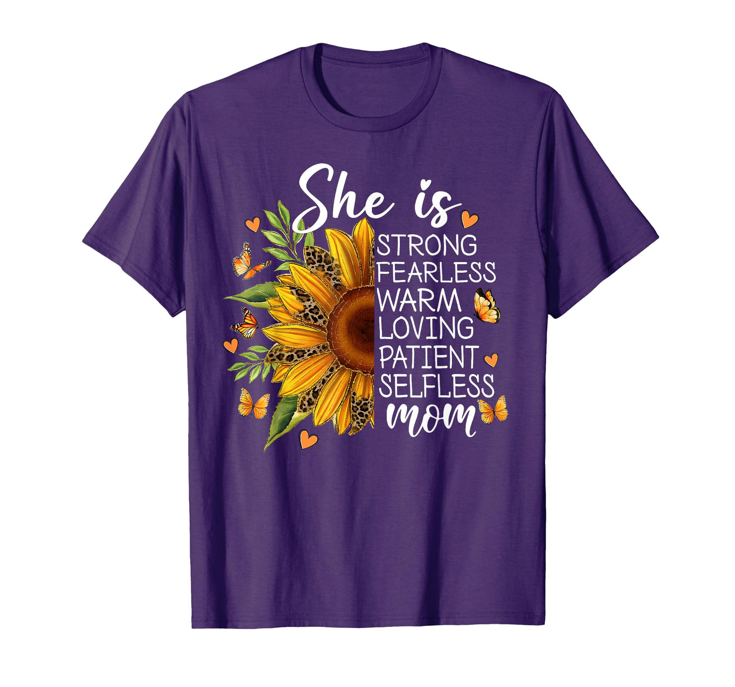 She Is Mom Sunflower Leopard Christian Mom Mother's Day T-Shirt