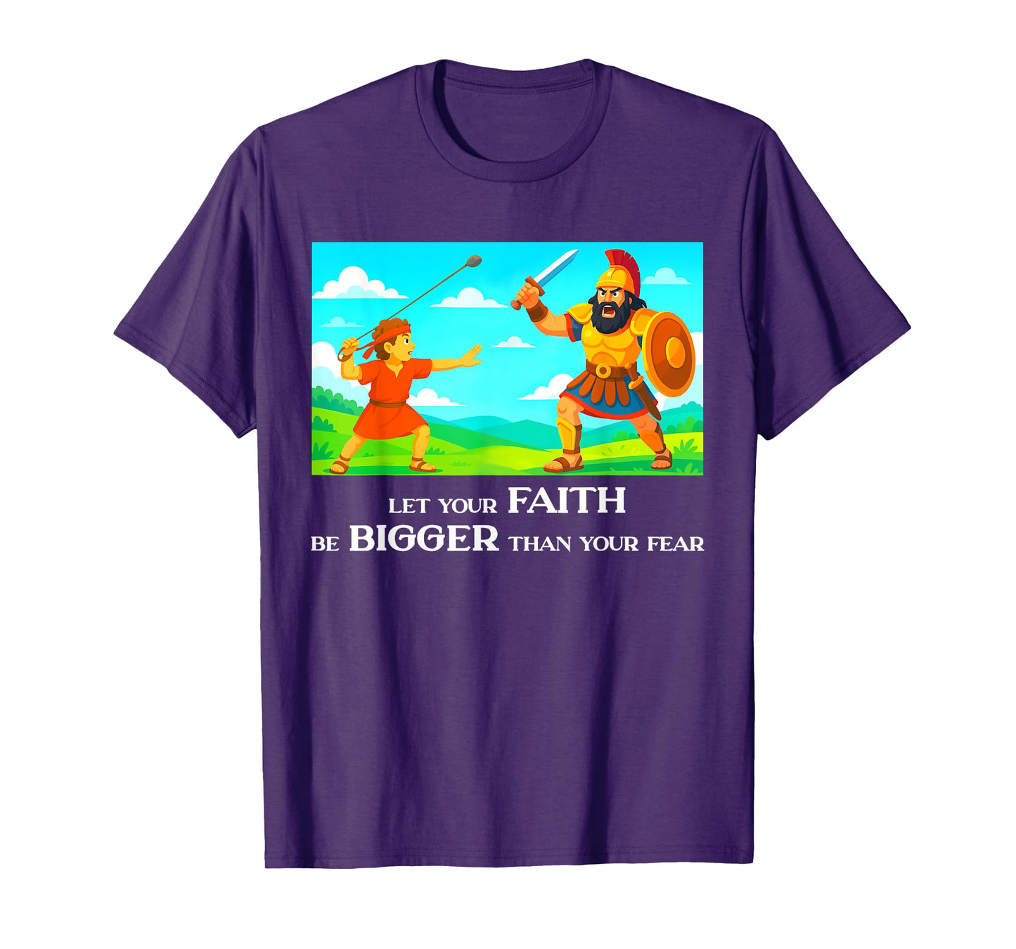 David and Goliath Christian Inspirational Men, Women,Youth T-Shirt
