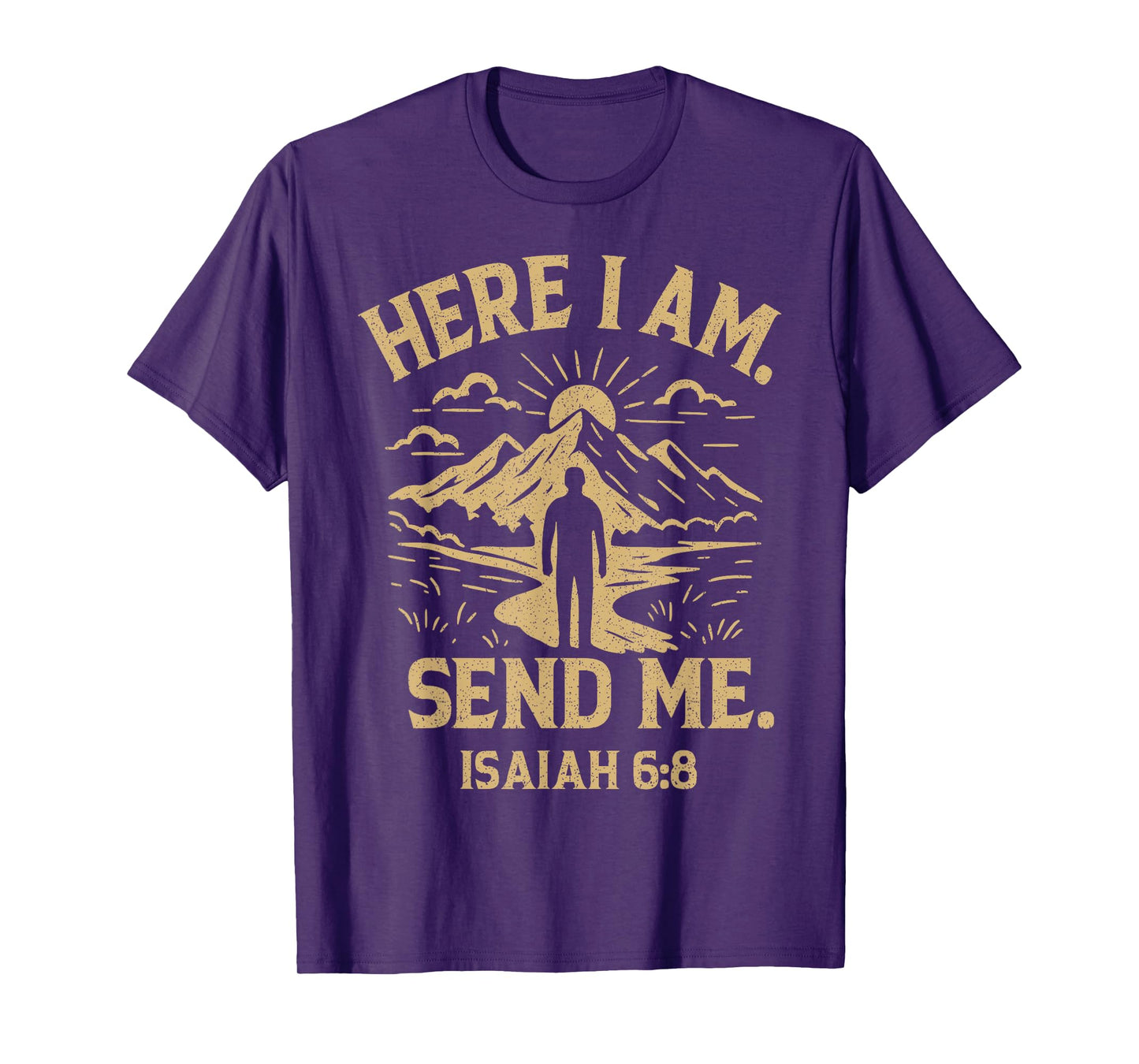Here I Am Send Me Isaiah 6:8 Bible Verse Christian T-Shirt