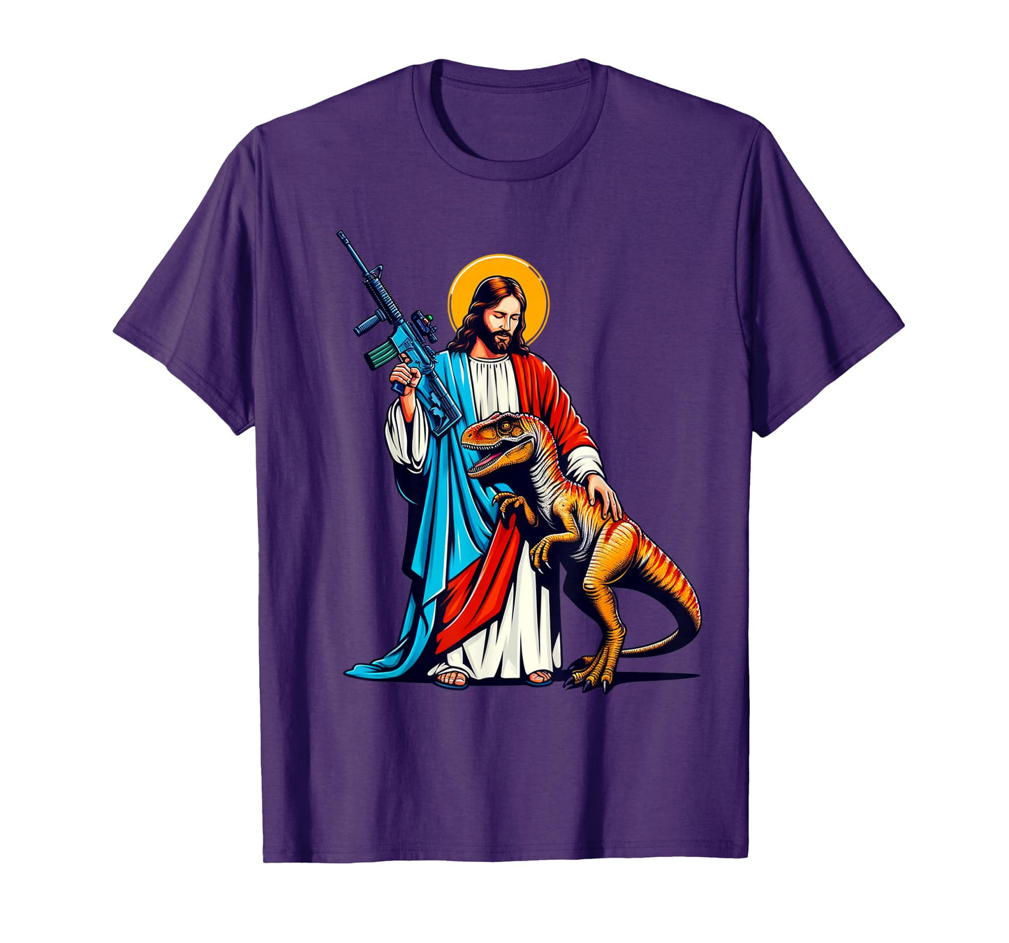 Jesus and Raptor Shirt, Funny AR15 2nd Amendment Patriotic T-Shirt