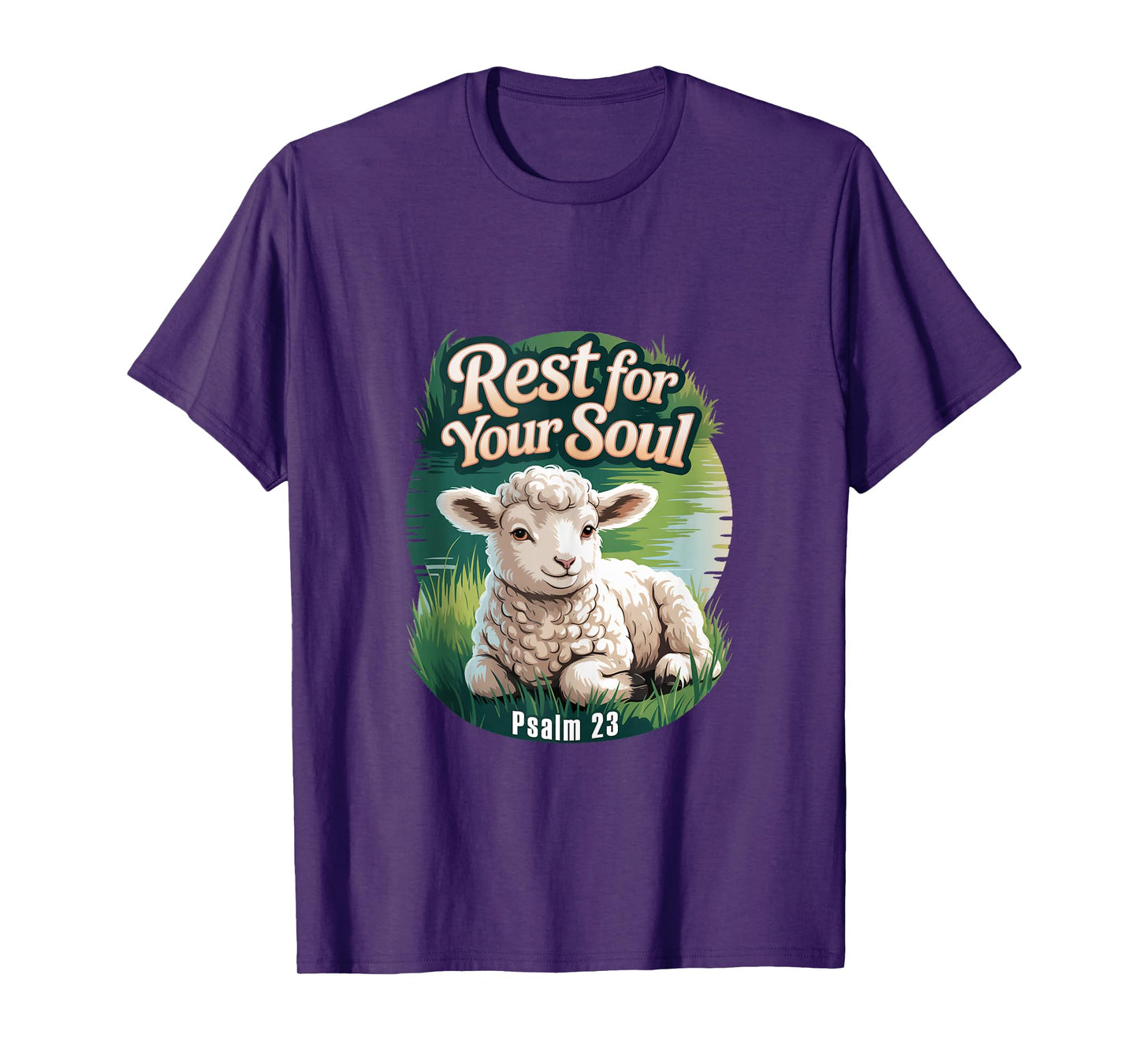 Psalm 23 Lamb Lying Down by Still Water Tank Top