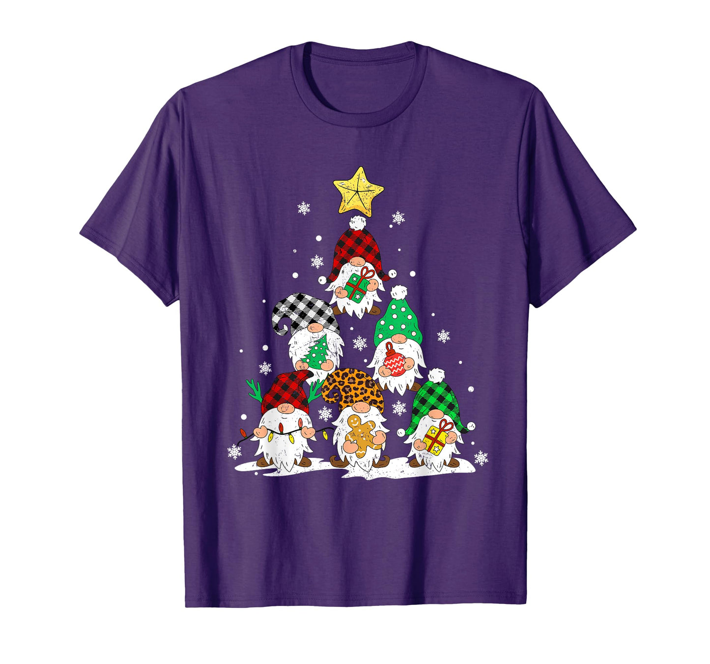 Cute Gnomes Christmas Tree Lights Gnomies Gnome Xmas Holiday T-Shirt