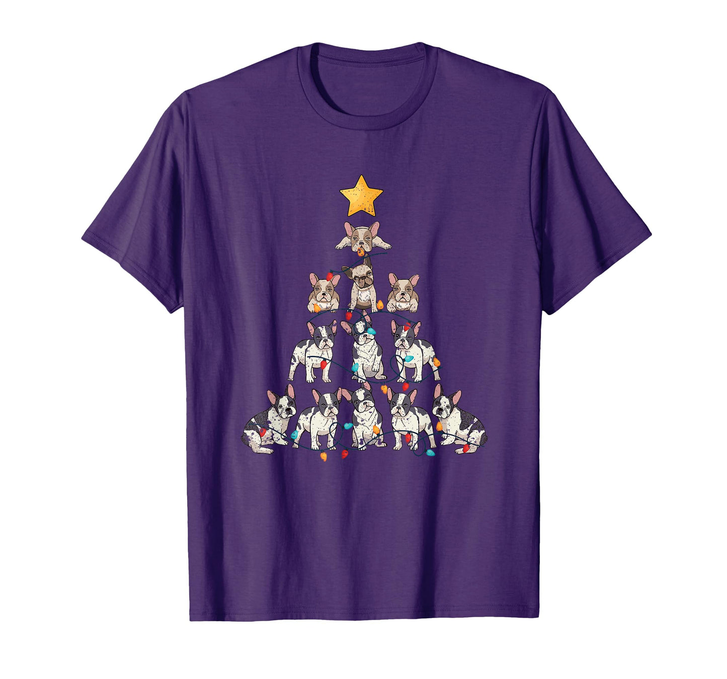 French Bulldog Christmas Tree Frenchie Dog Xmas PJs Pajamas T-Shirt
