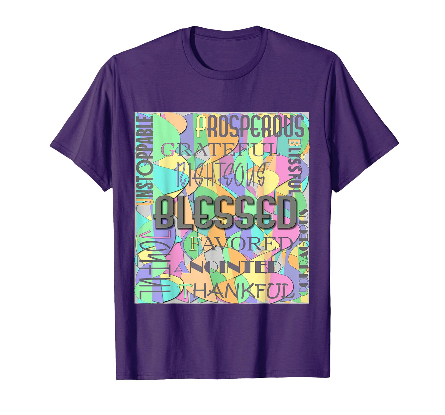 Women's Christian Inspirational Word Collage T-Shirt