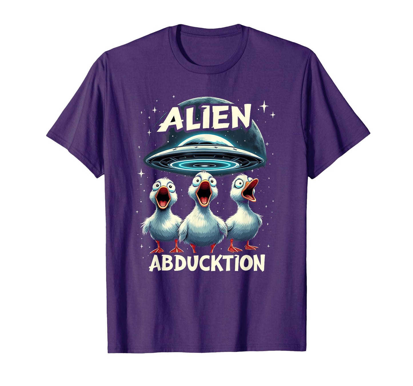 Alien AbDUCKtion Word Joke - Funny Ducks UFO Abduction T-Shirt
