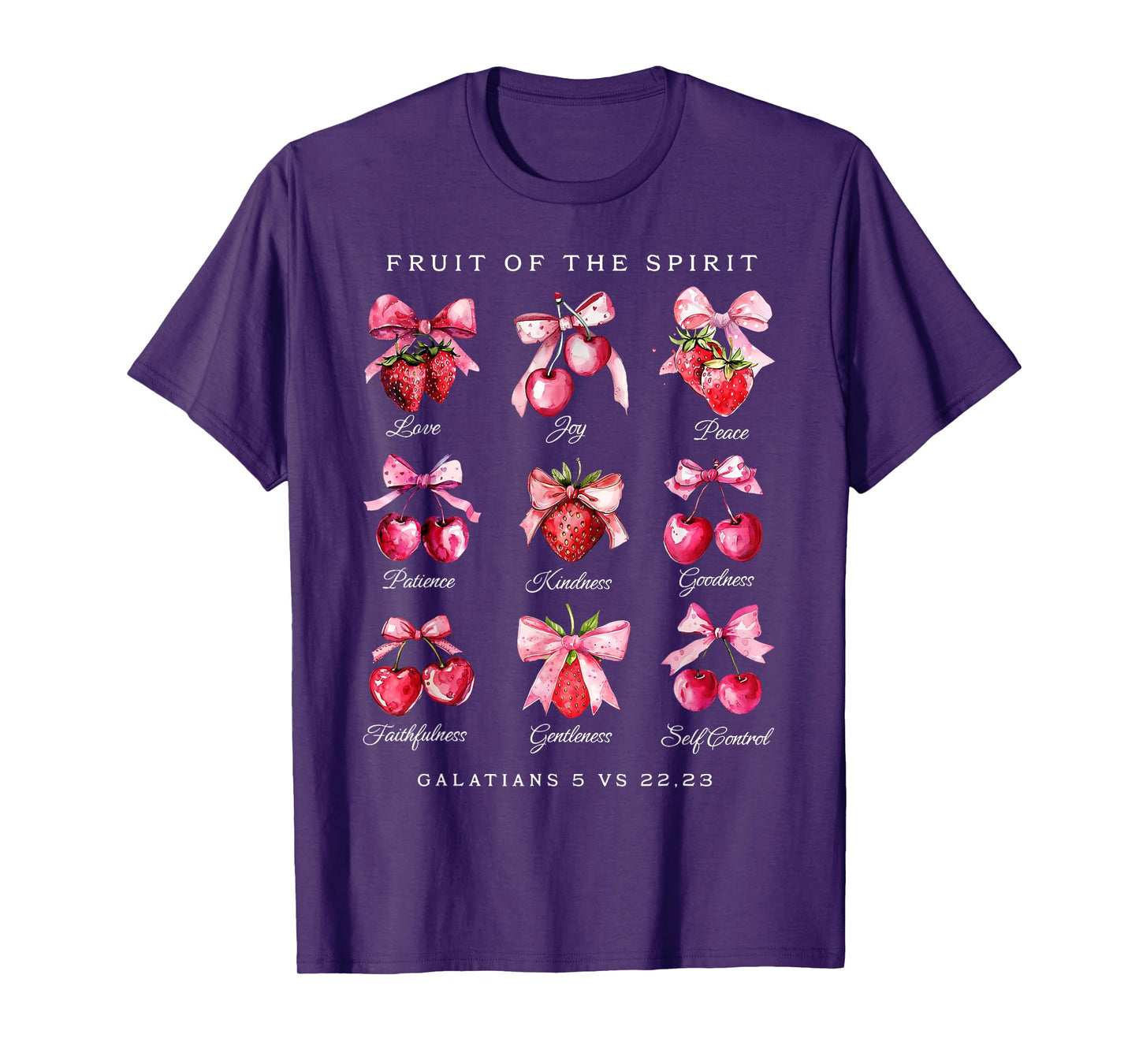 Fruit Of The Spirit Pink Coquette Bow Strawberry's Christian T-Shirt