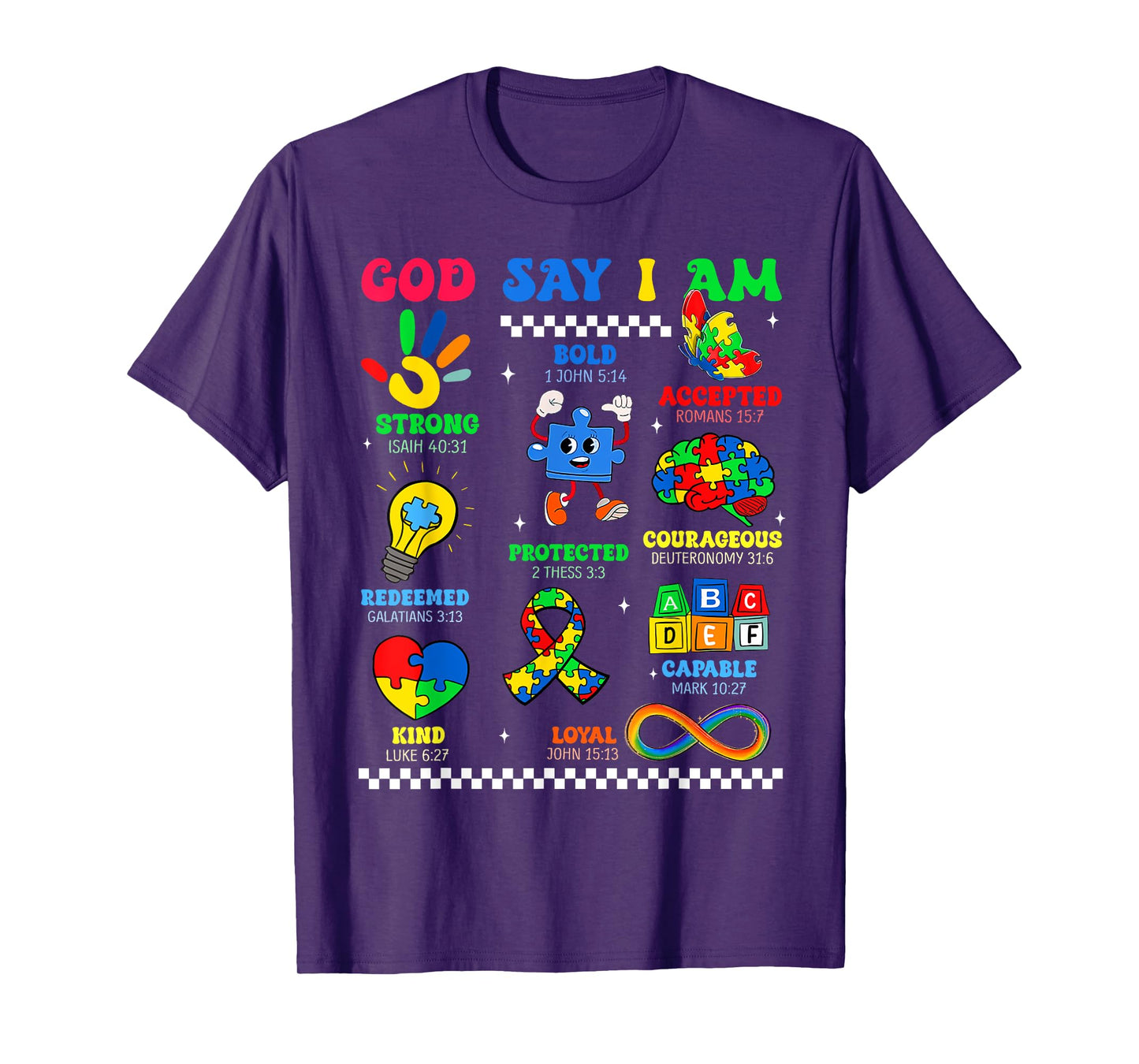 God Says I Am Be Kind Autism Awareness Shirts Women Men Kids T-Shirt
