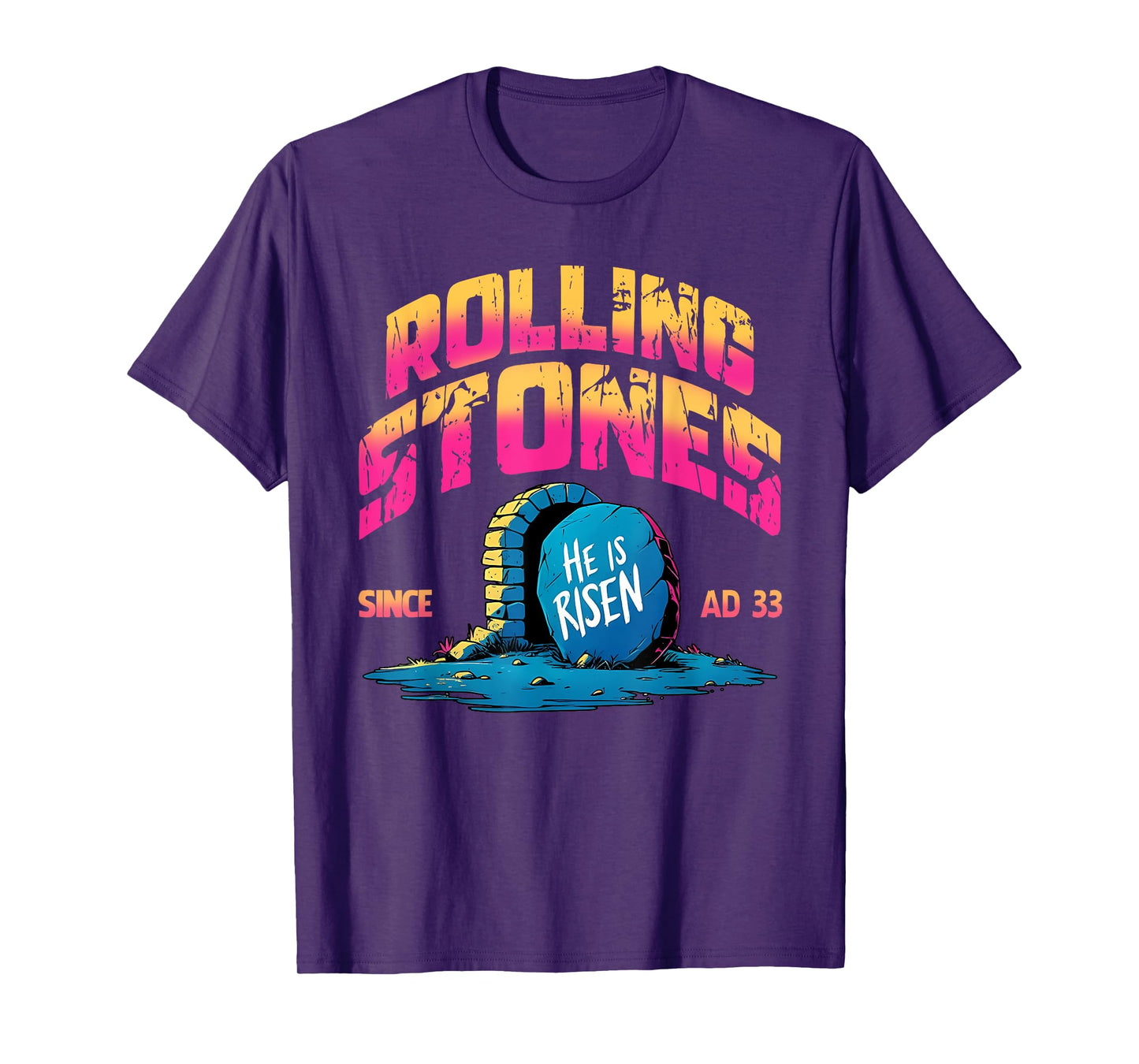 The Stone Was Rolled Away He Is Alive Retro Christian Easter T-Shirt