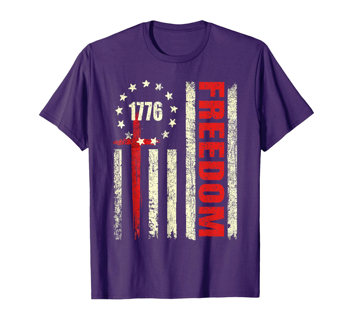 Freedom Shirt Christian Faith Political America Flag Cross T-Shirt