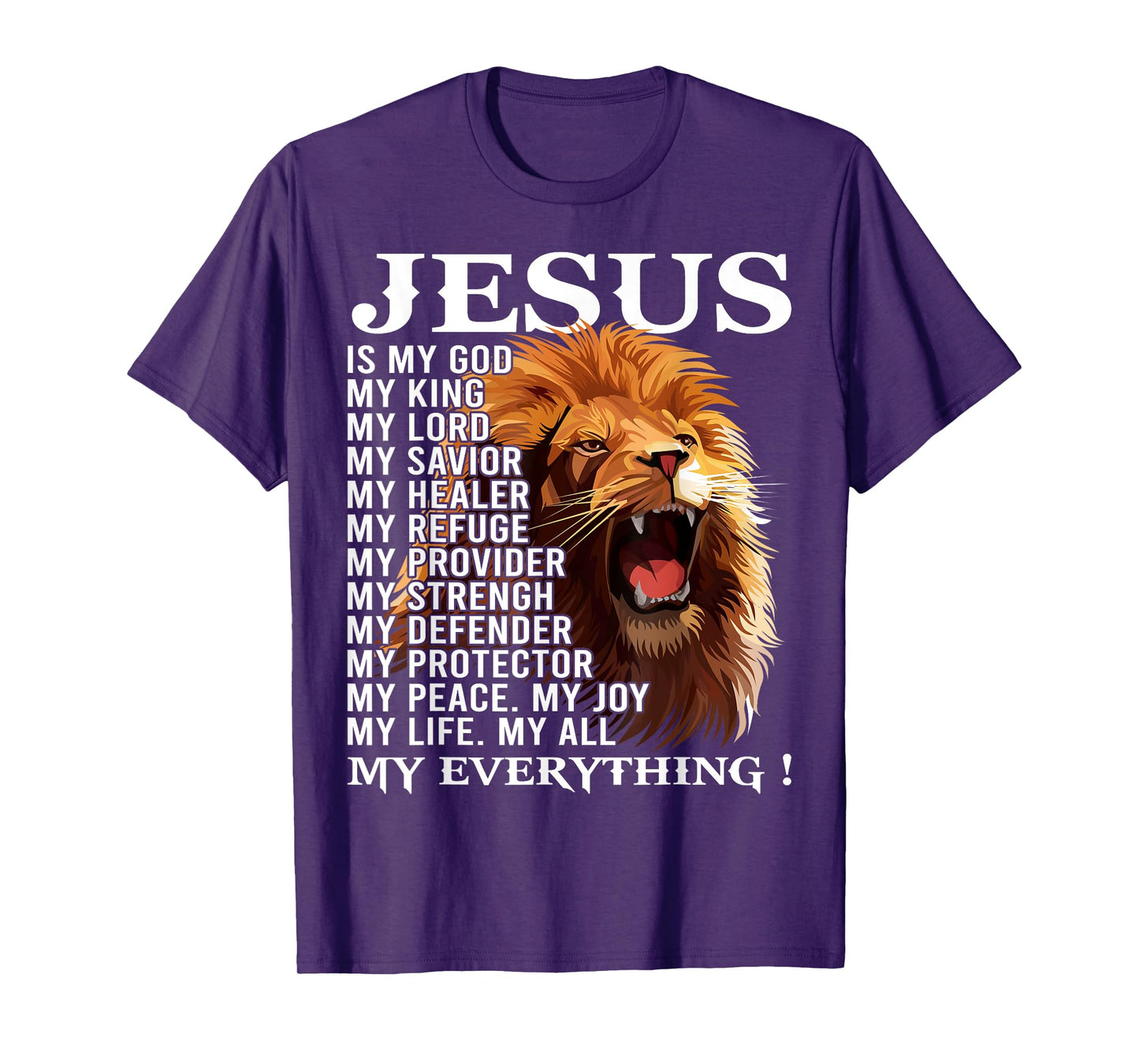 Lion Christian Jesus Is My God King, Lord, and Savior T-Shirt