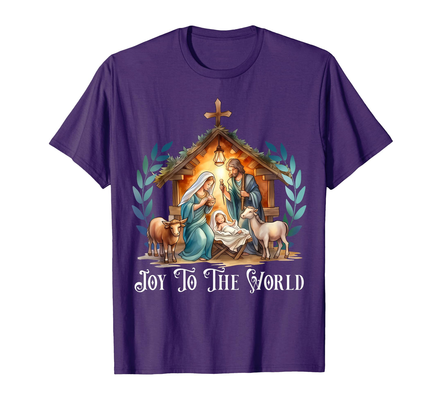 Christmas Nativity Christian Birth Of Jesus Joy To The World T-Shirt