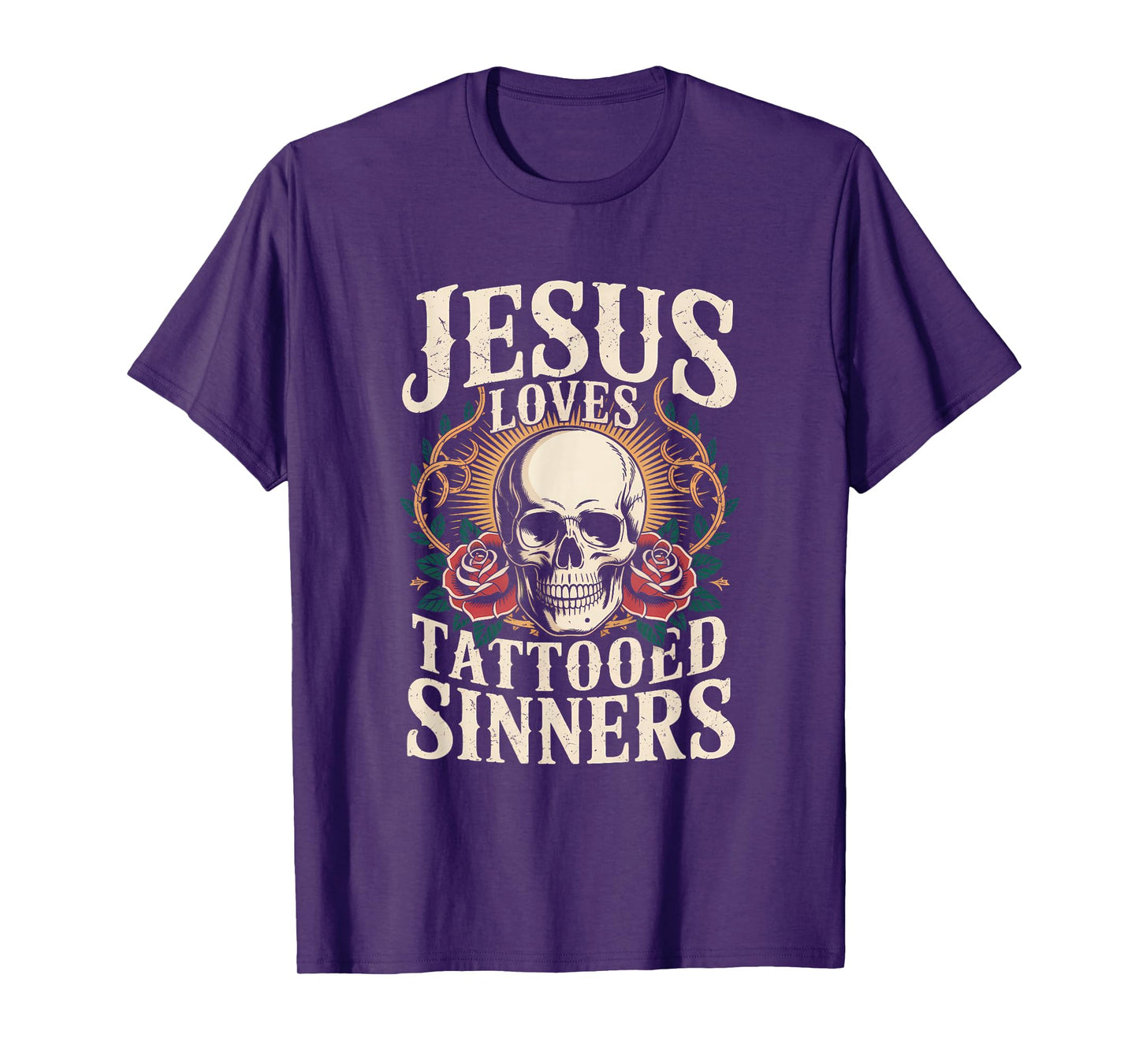 Jesus Loves Tattooed Sinners Christian Faith Inked Tattoo T-Shirt